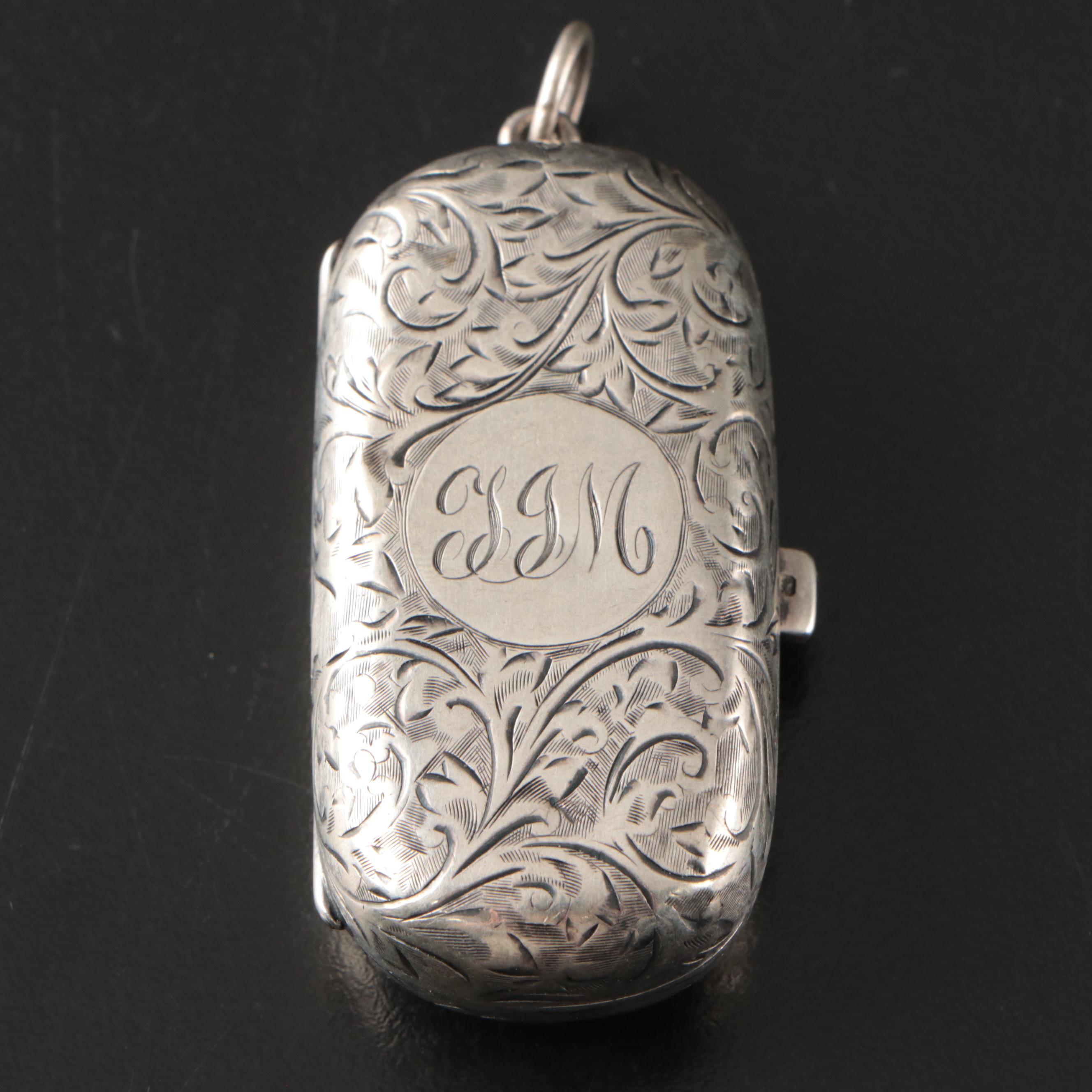 Dennison Watch Case Co. Engraved Sterling Silver Coin Purse, 1911