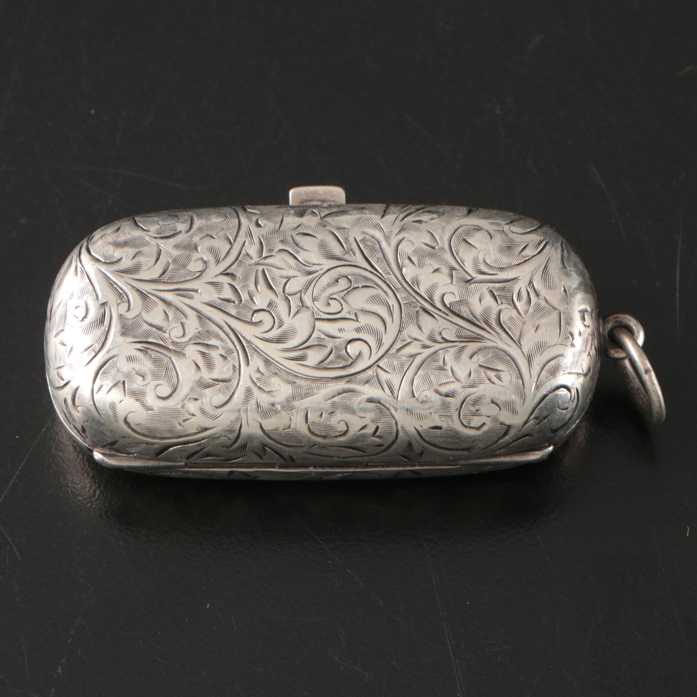 Dennison Watch Case Co. Engraved Sterling Silver Coin Purse, 1911