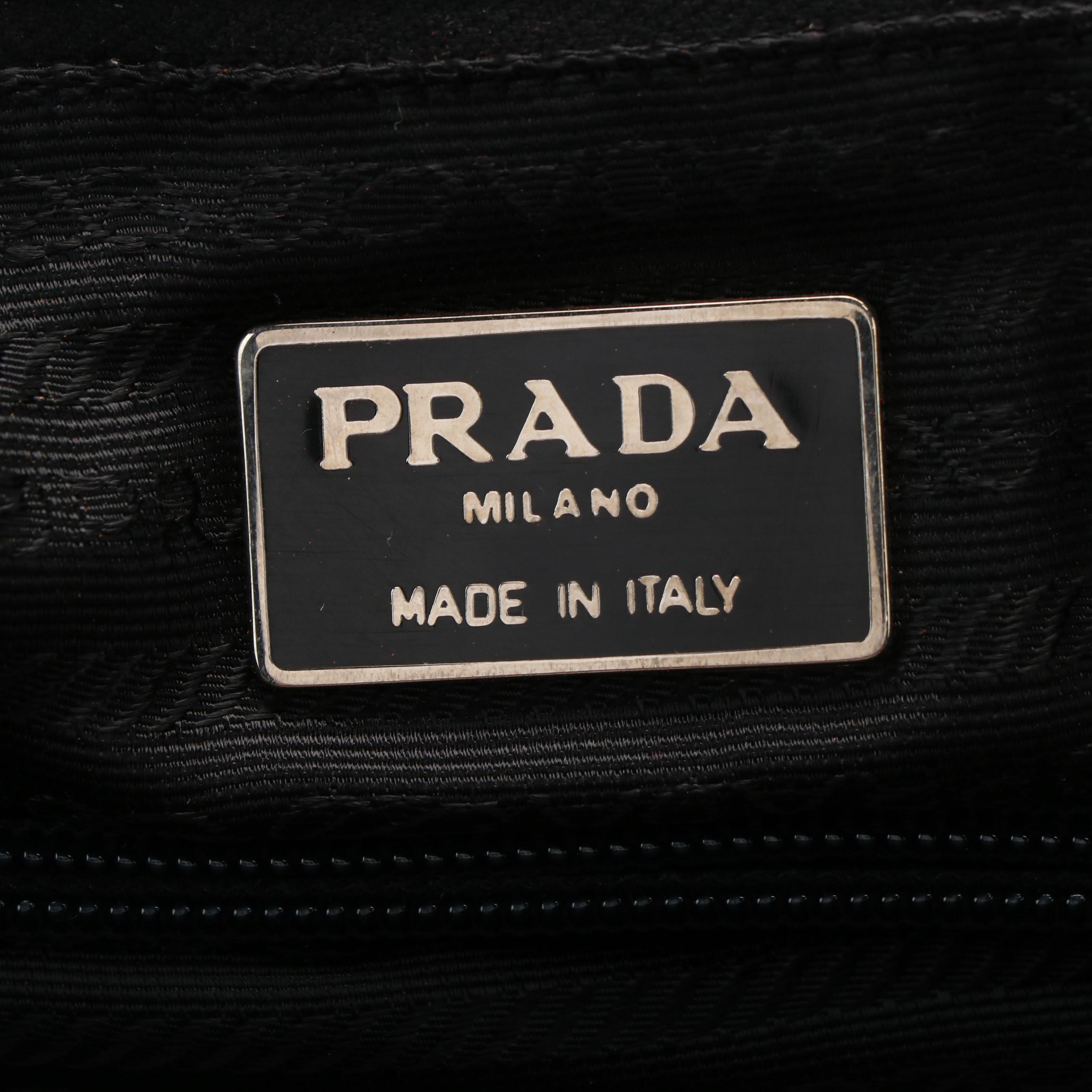 Prada Triangle Logo Tote Bag in Black Nylon