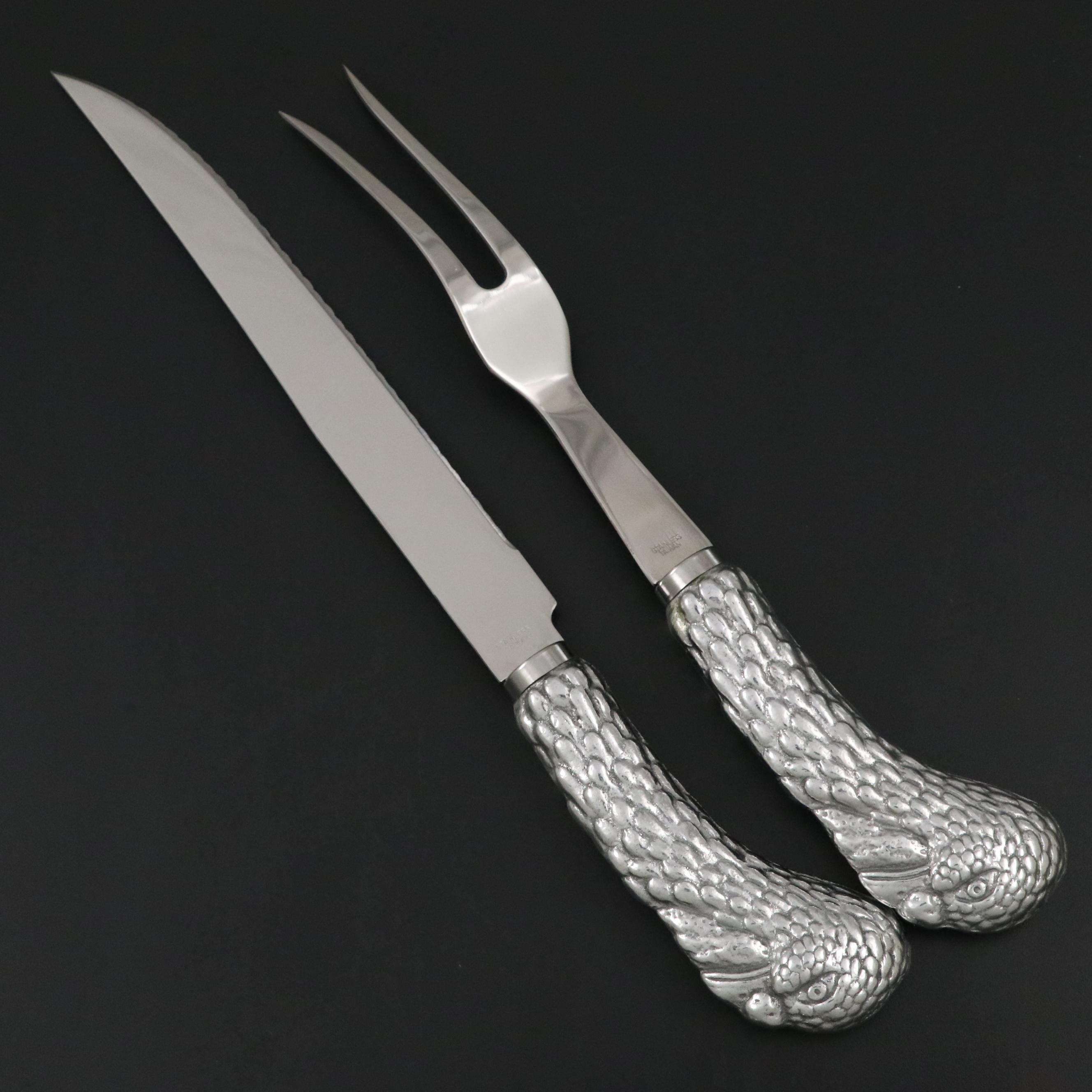 Arthur Court "American Wilderness" Aluminum and Stainless Steel Carving Set