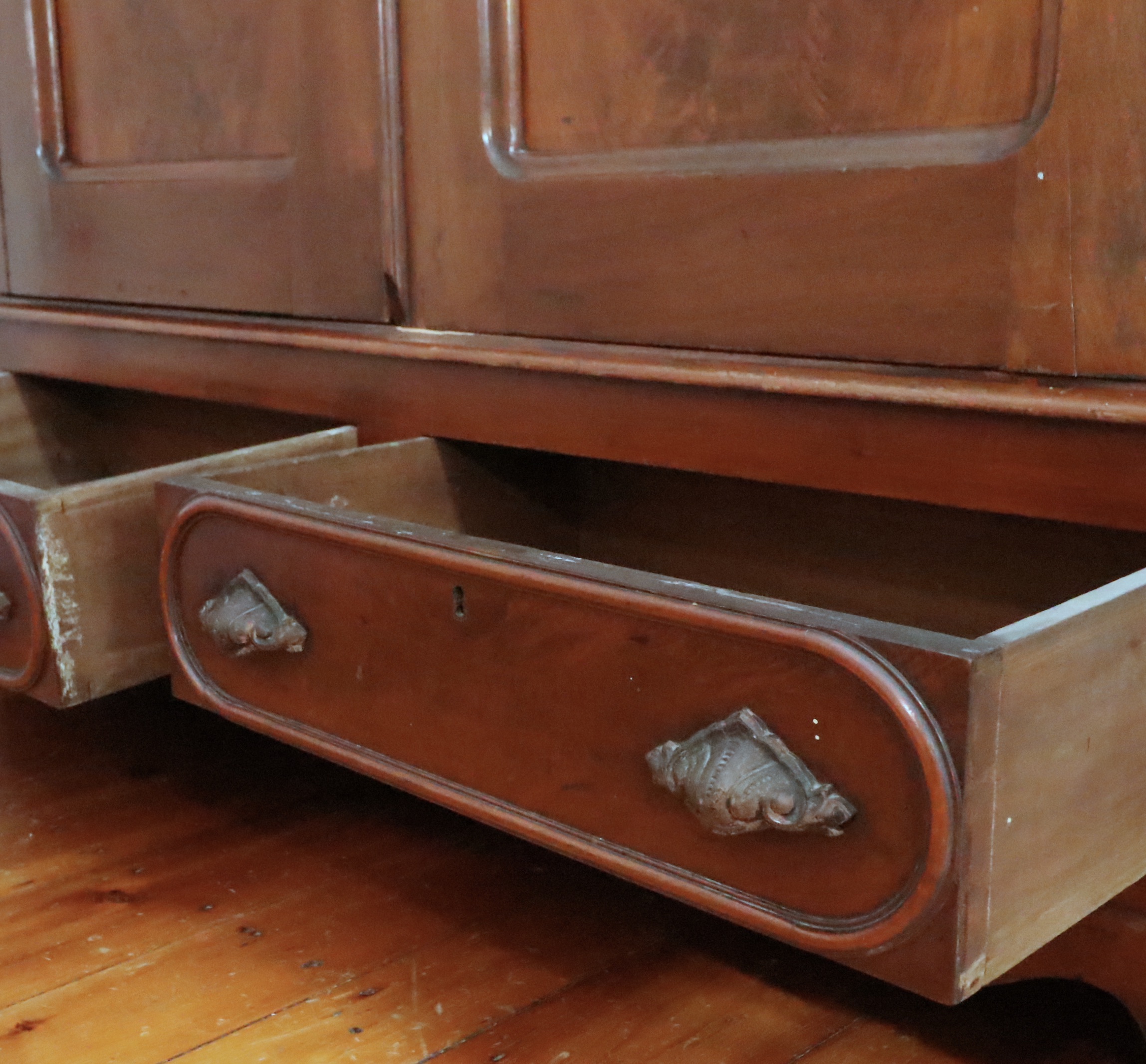 Victorian Rococo Revival Walnut Knockdown Wardrobe, Mid-19th Century