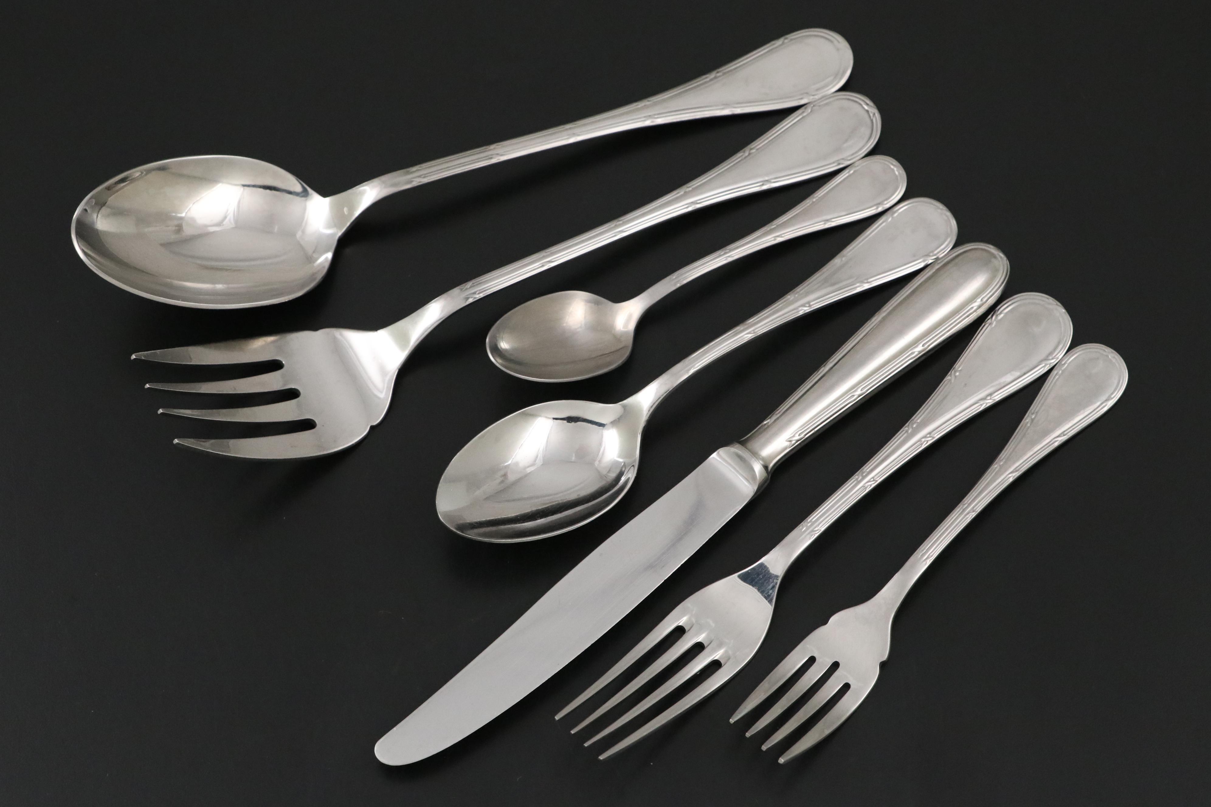 Christofle "Pastorale" Stainless Flatware Set