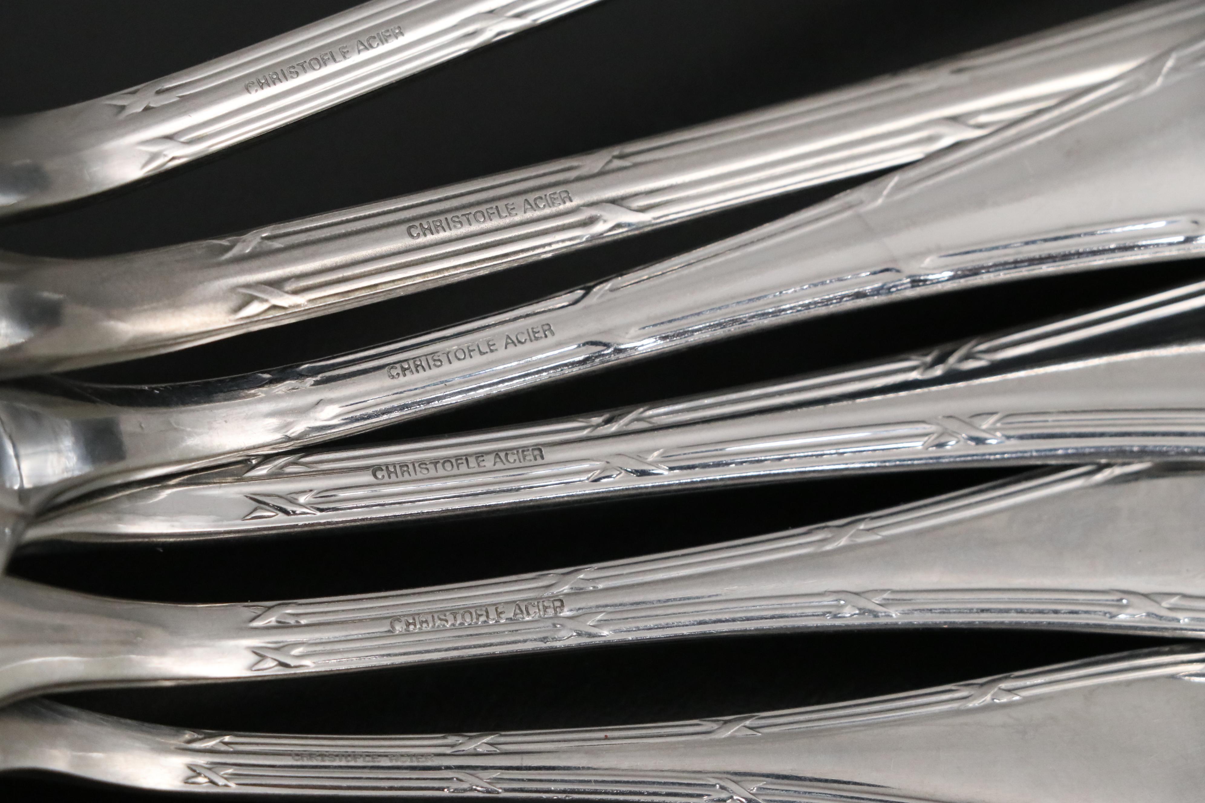 Christofle "Pastorale" Stainless Flatware Set