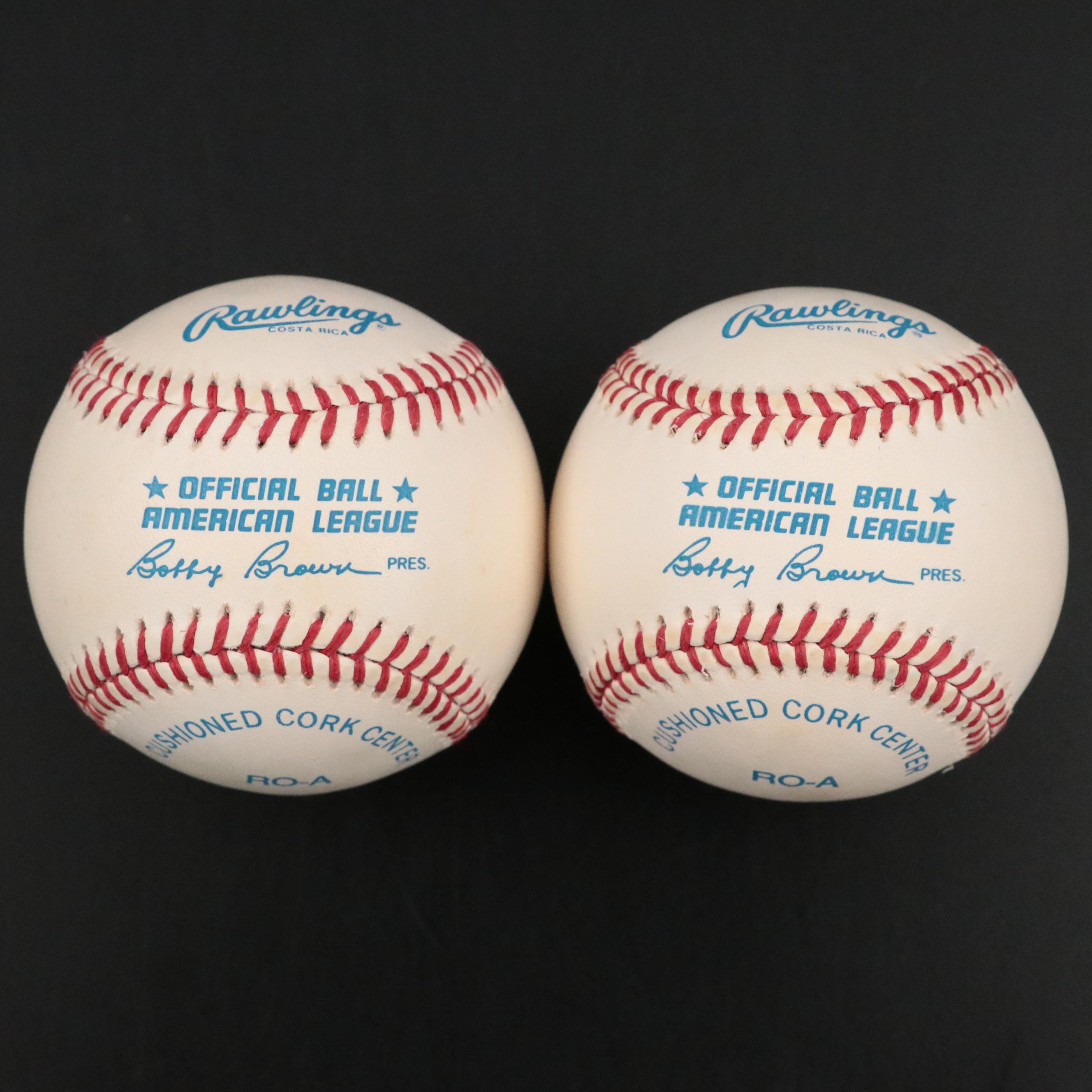 Reggie Jackson and George Brett Signed Rawlings Official AL Baseballs