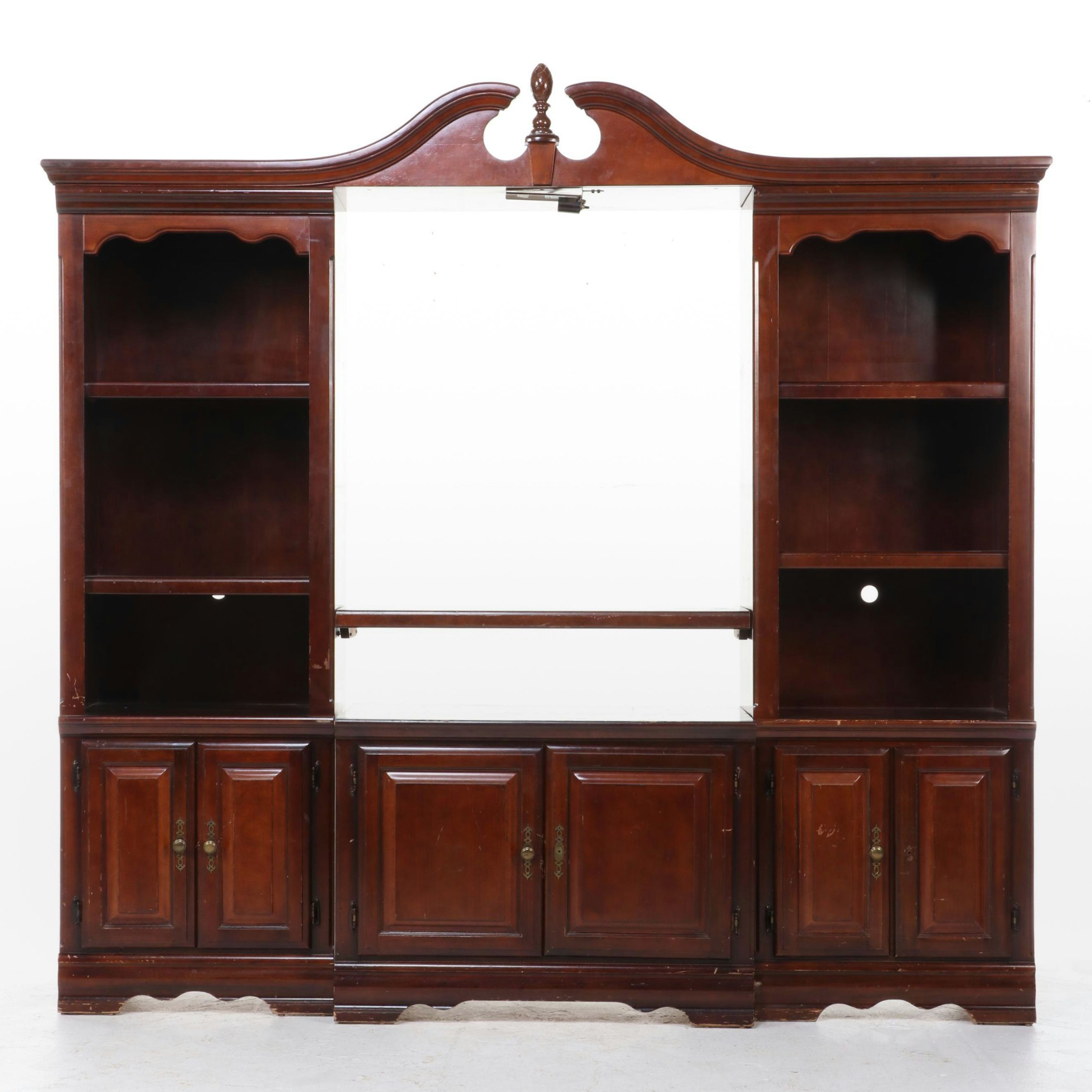 Federal Style Cherrywood Entertainment Center, Late 20th Century