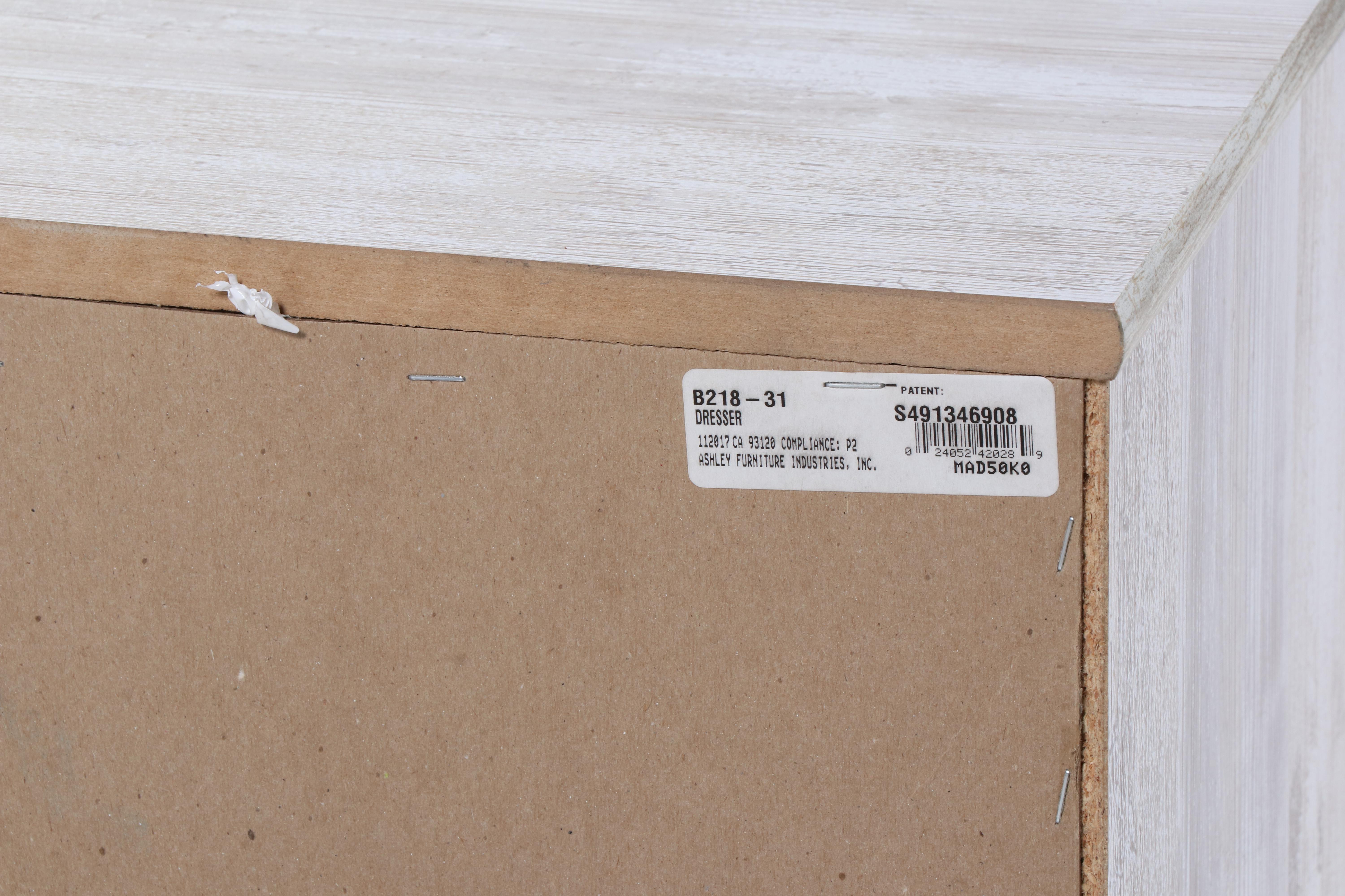 Ashley Furniture White-Washed Finish Chest and Dresser