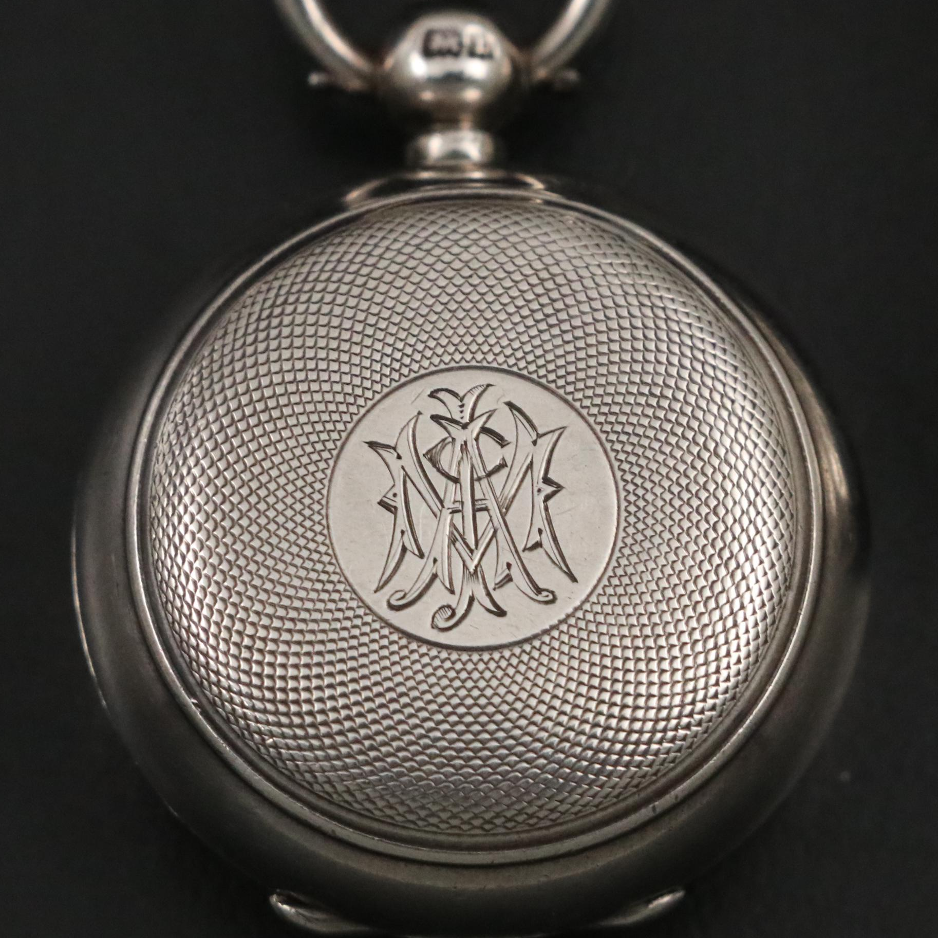 English Engraved Sterling Silver Coin Holders and Vesta, Late 19th/ Early 20th C