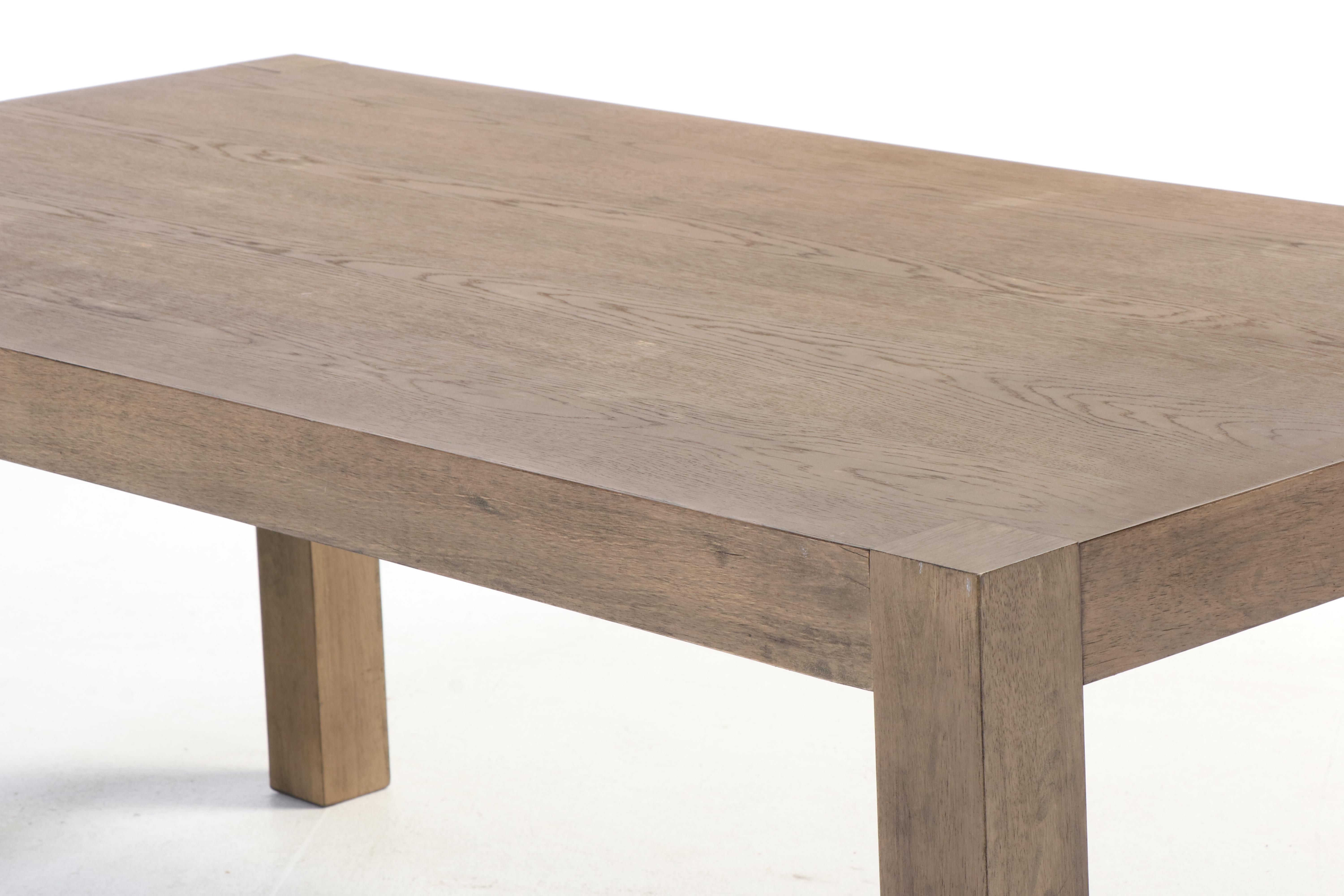 Contemporary Parsons Style Dining Table with Six Metal Chairs