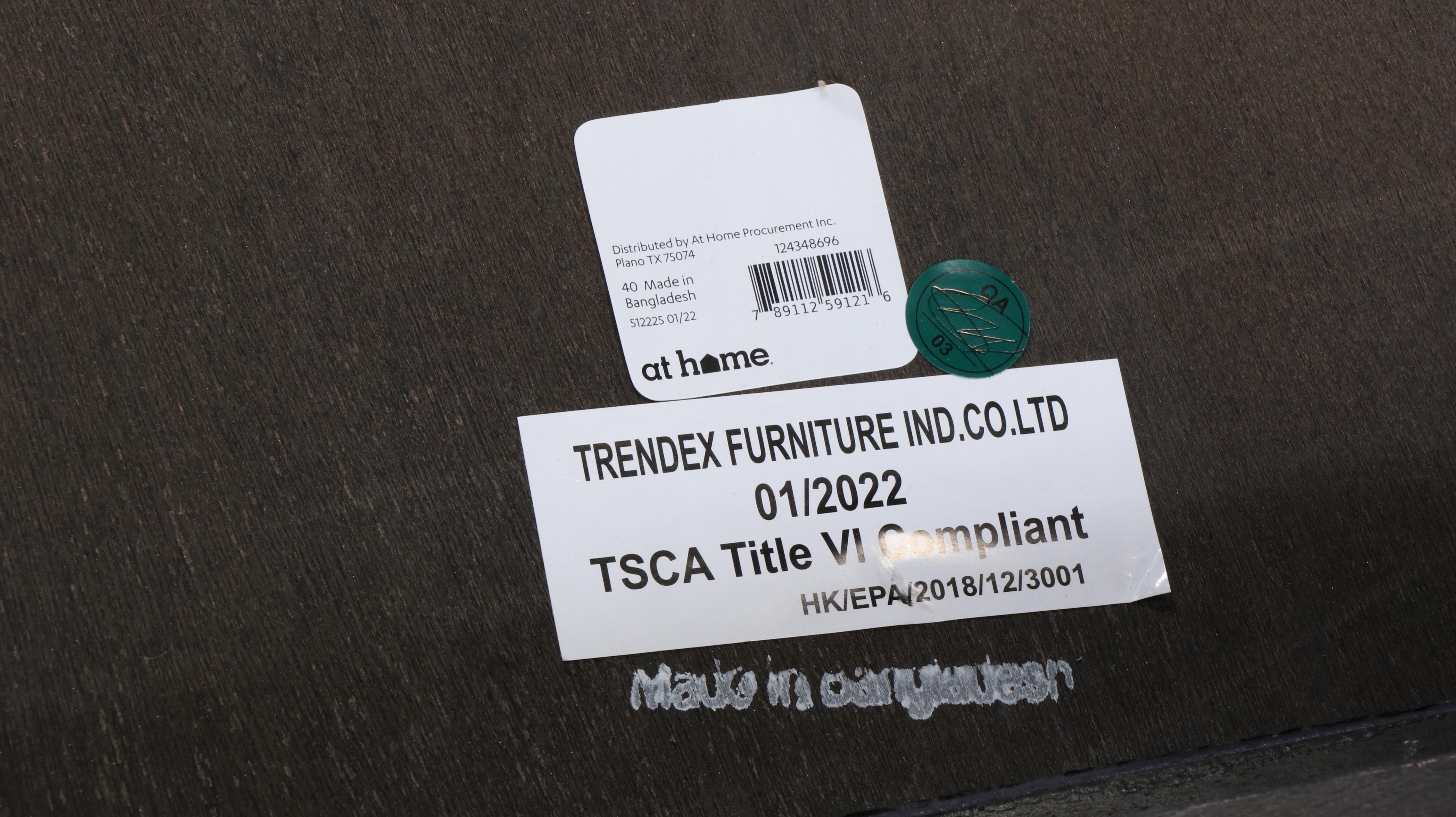 Contemporary Parsons Style Dining Table with Six Metal Chairs