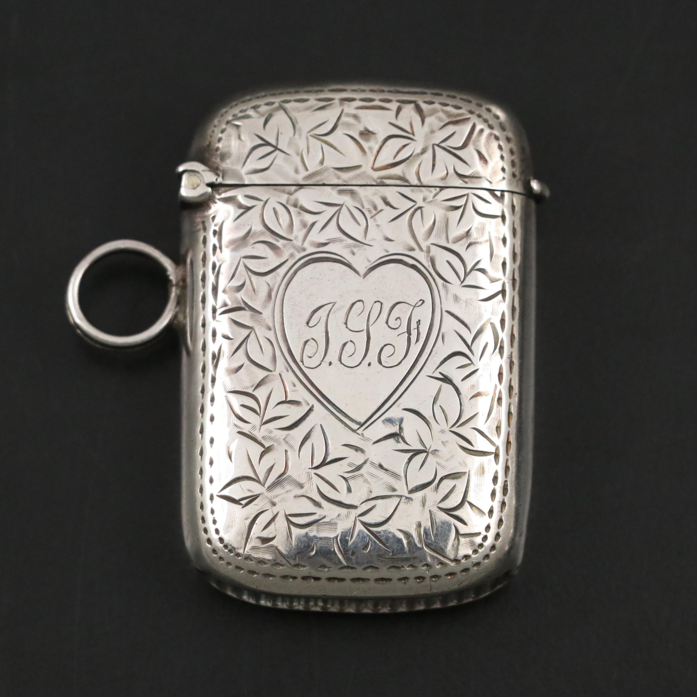 Antique Sterling Match Safe Vesta Cases