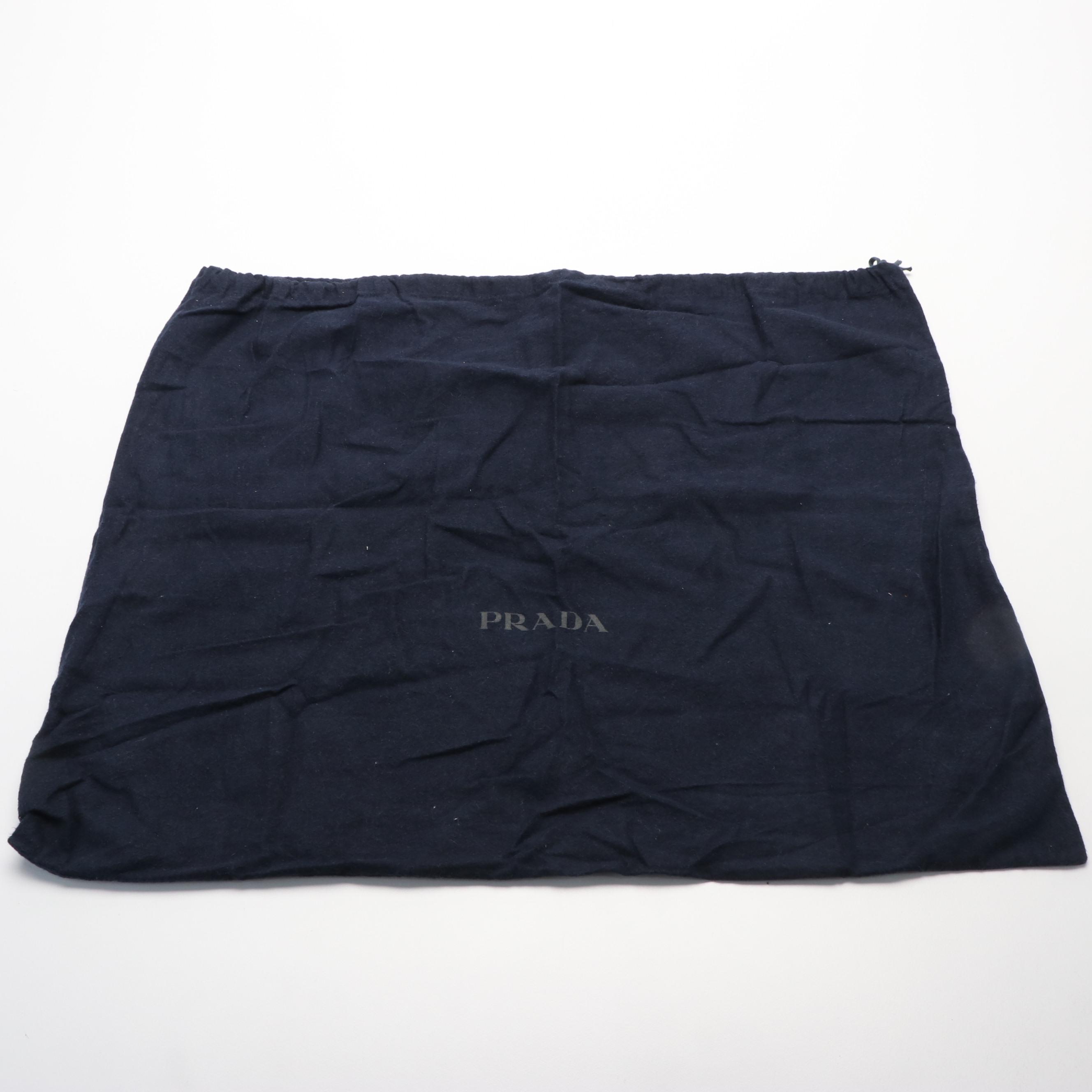 Prada  Delave Canapa Shopping Tote Bag in Off-White Canvas