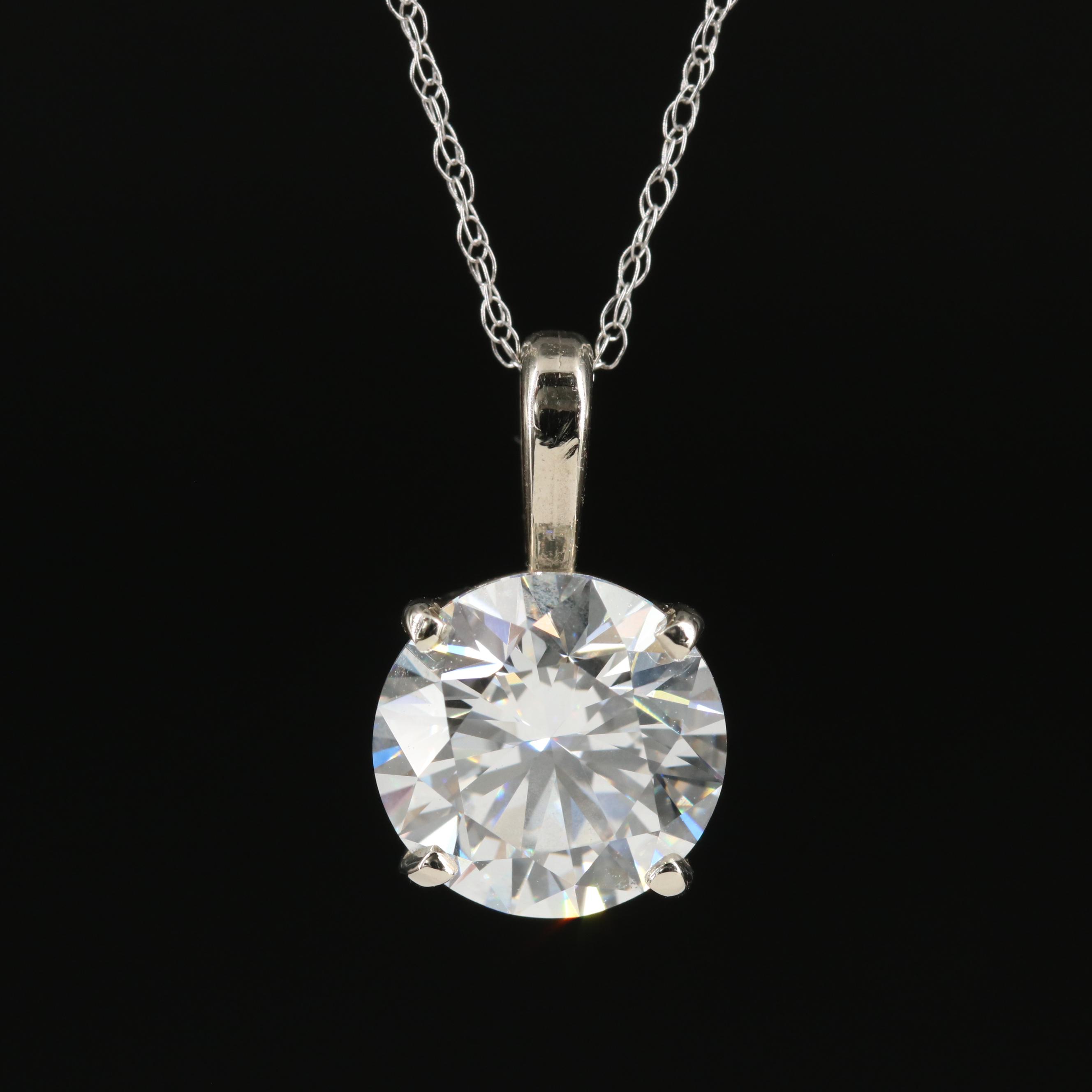 Loose 2.33 CT Lab Grown Diamond Solitaire Pendant Necklace with IGI Report