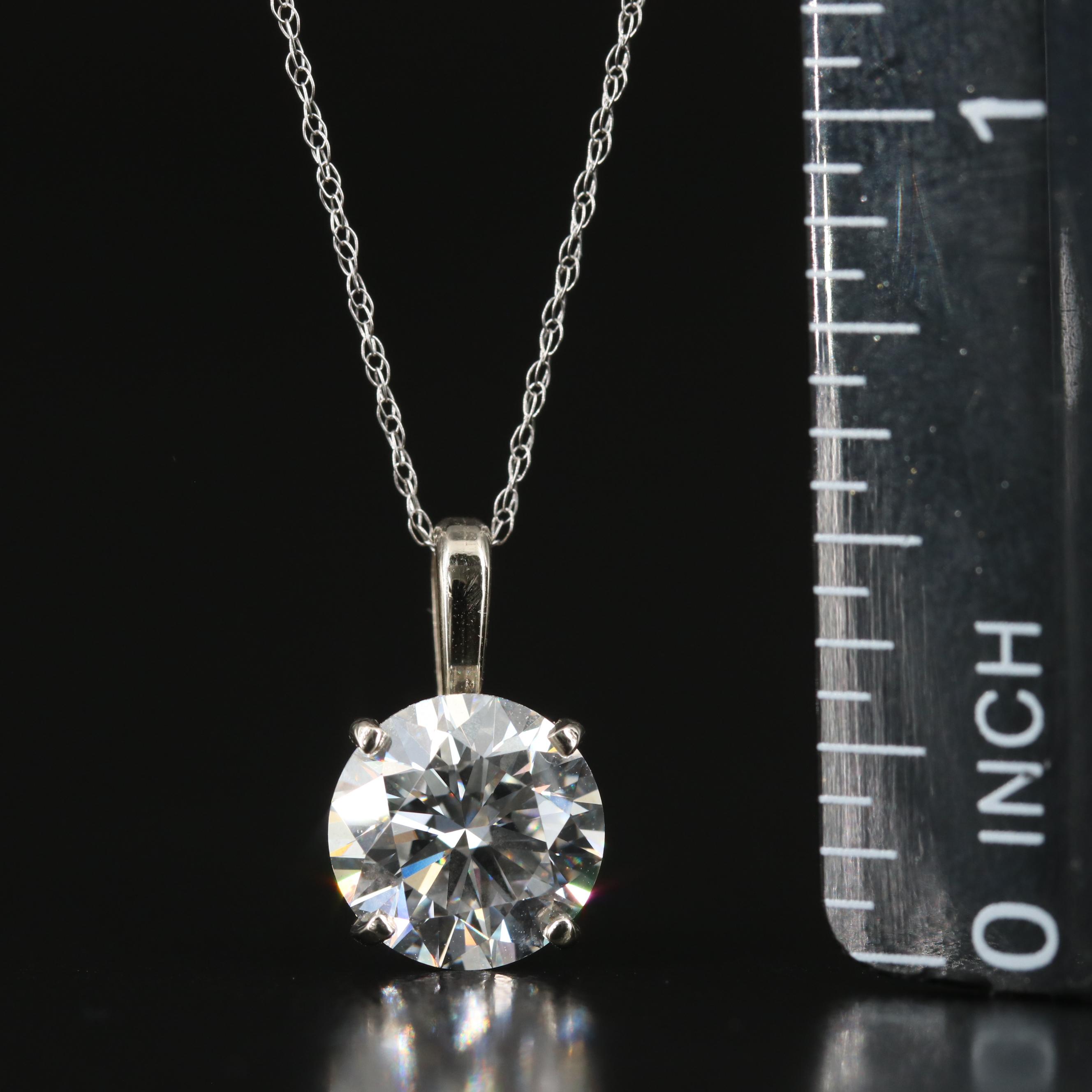 Loose 2.33 CT Lab Grown Diamond Solitaire Pendant Necklace with IGI Report