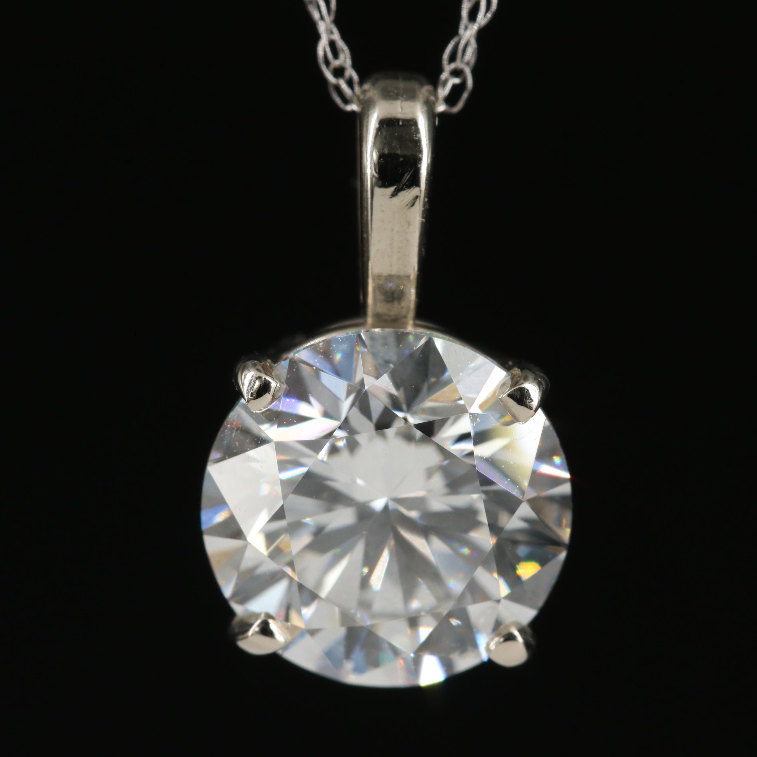 Loose 2.33 CT Lab Grown Diamond Solitaire Pendant Necklace with IGI Report