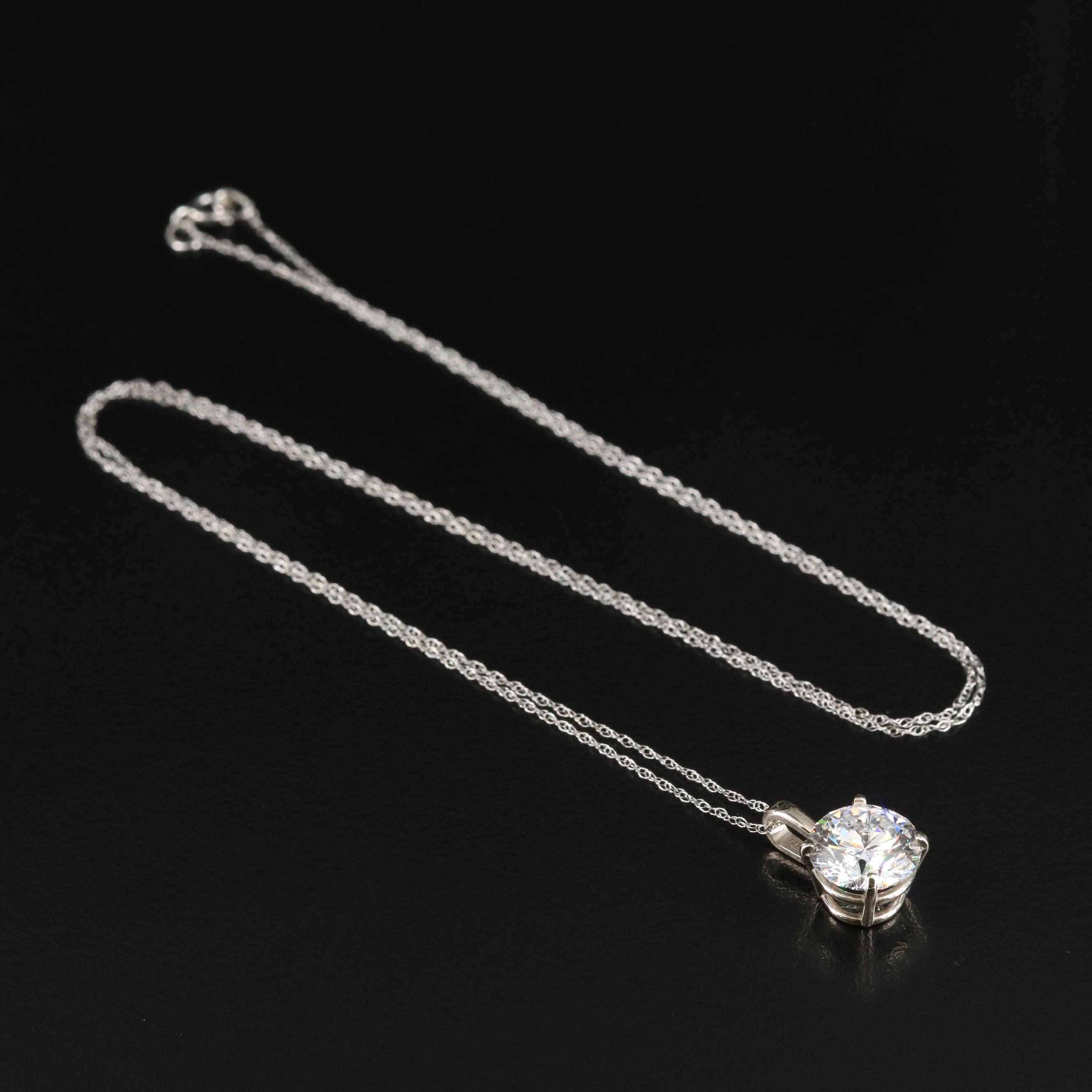 Loose 2.33 CT Lab Grown Diamond Solitaire Pendant Necklace with IGI Report