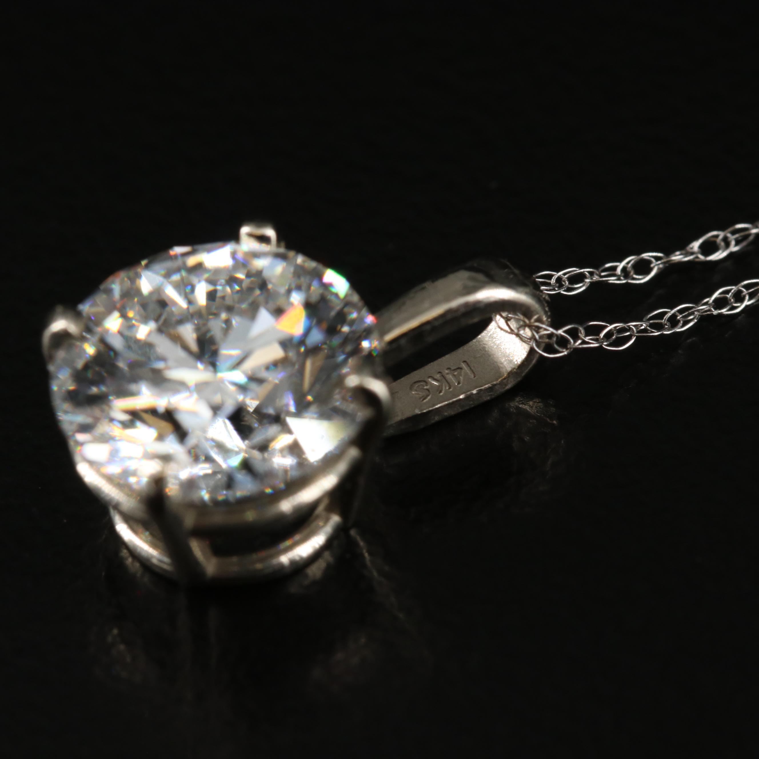 Loose 2.33 CT Lab Grown Diamond Solitaire Pendant Necklace with IGI Report