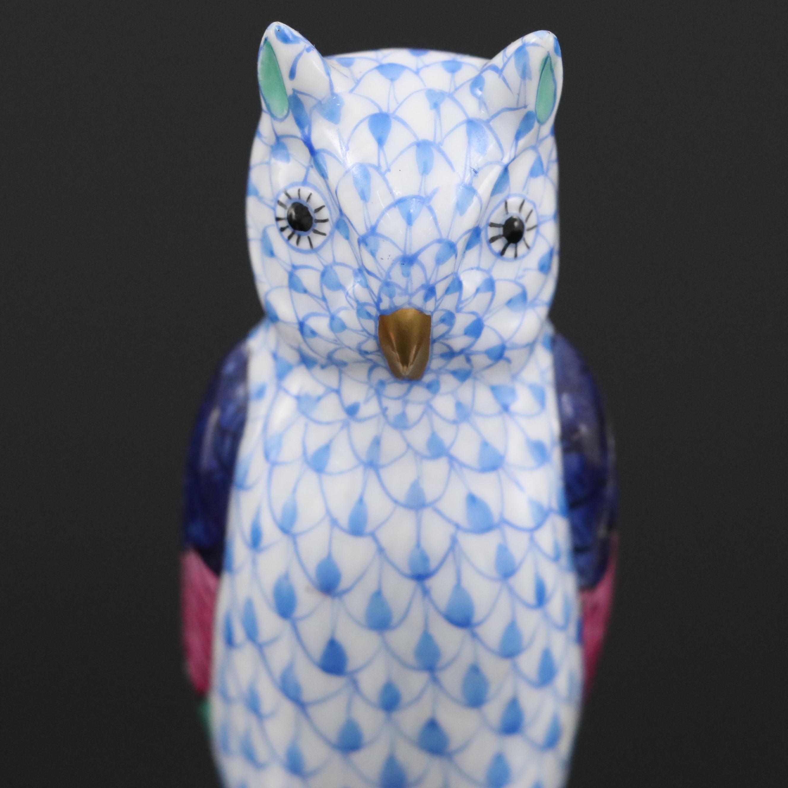 Herend Rust Fishnet with Gold "Seahorse" and More Herend Porcelain Figurines