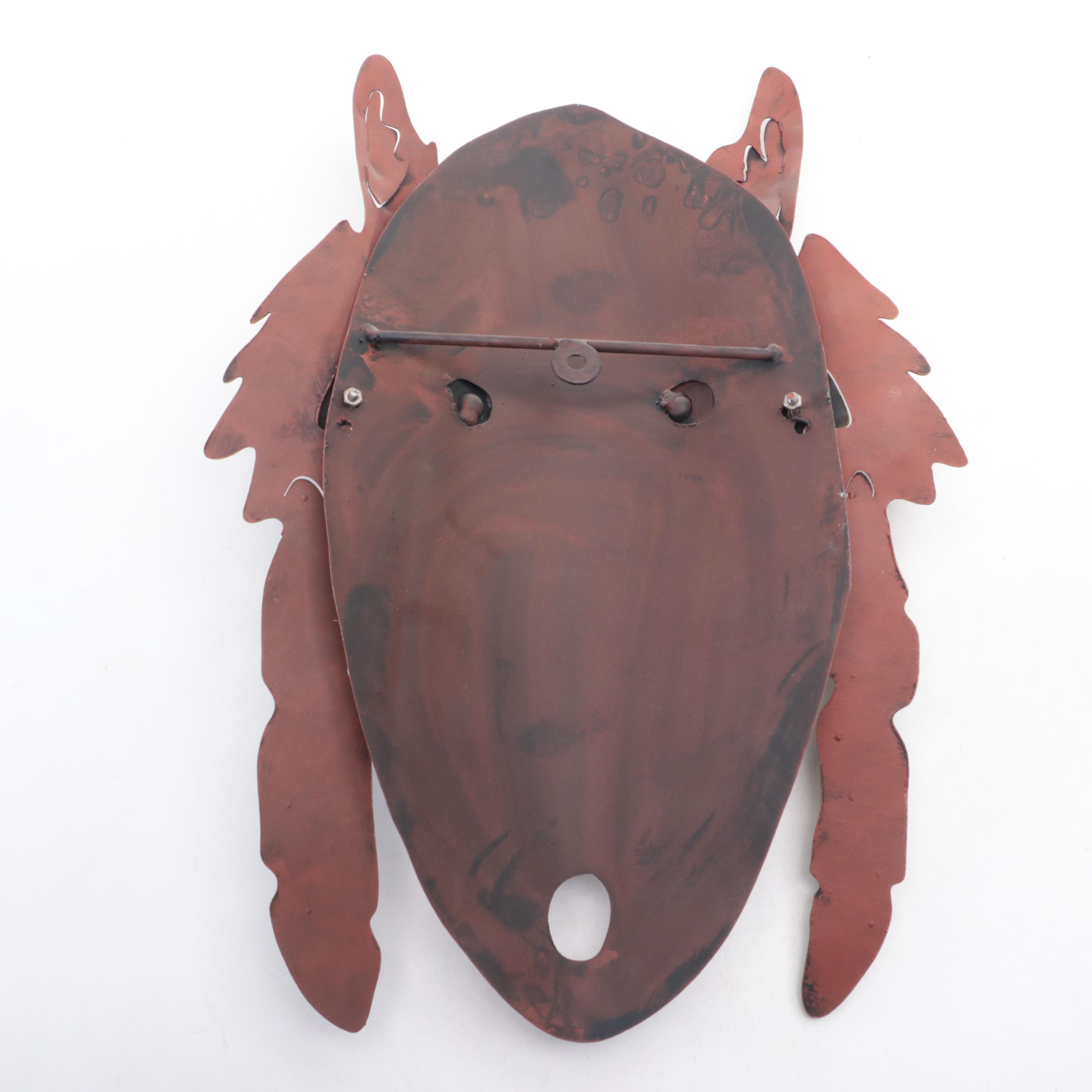 Southwestern Style Handmade Metal Wolf Decorative Mask