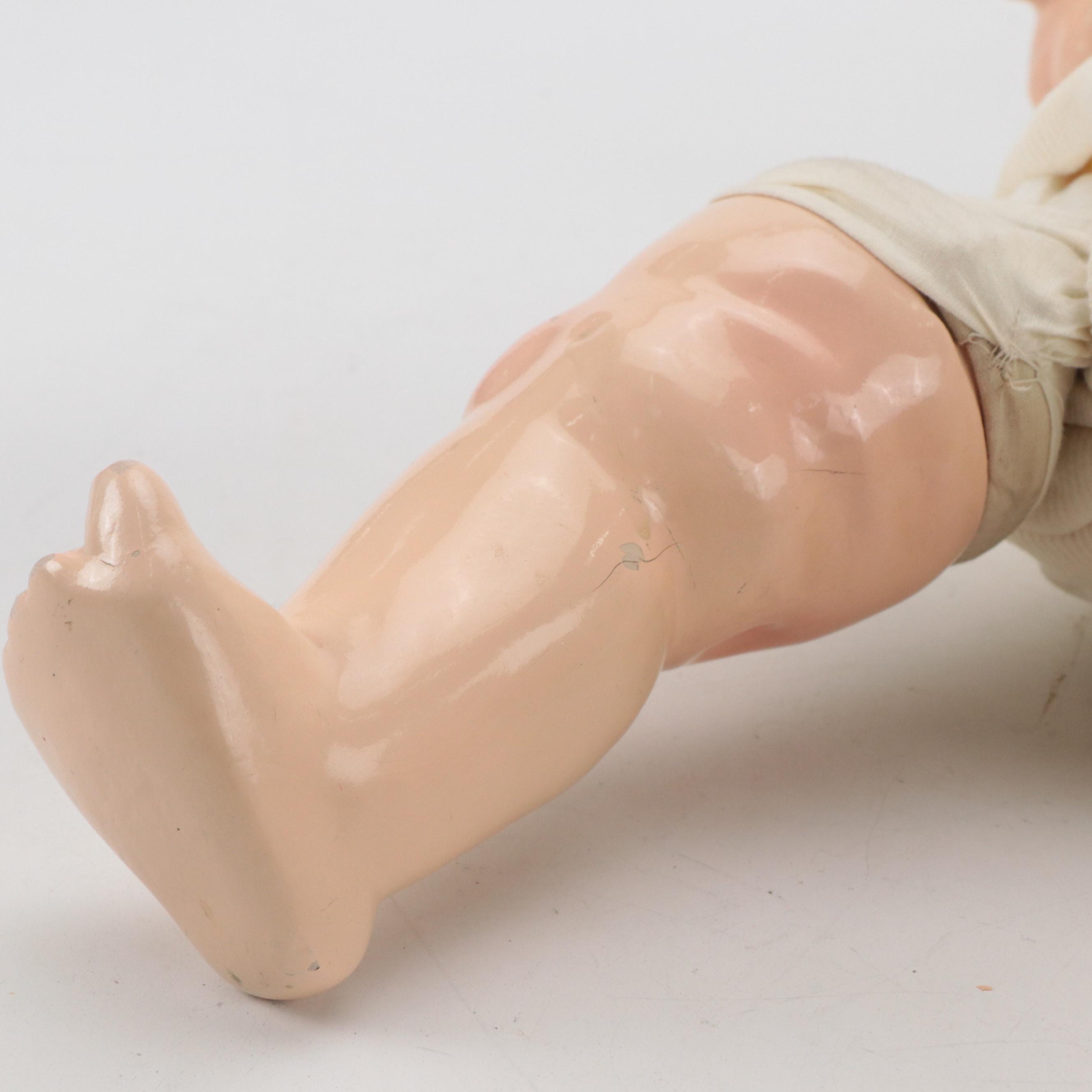 Alt, Beck & Gottschalk "Bonnie Babe" Bisque and Composition Doll with Chair