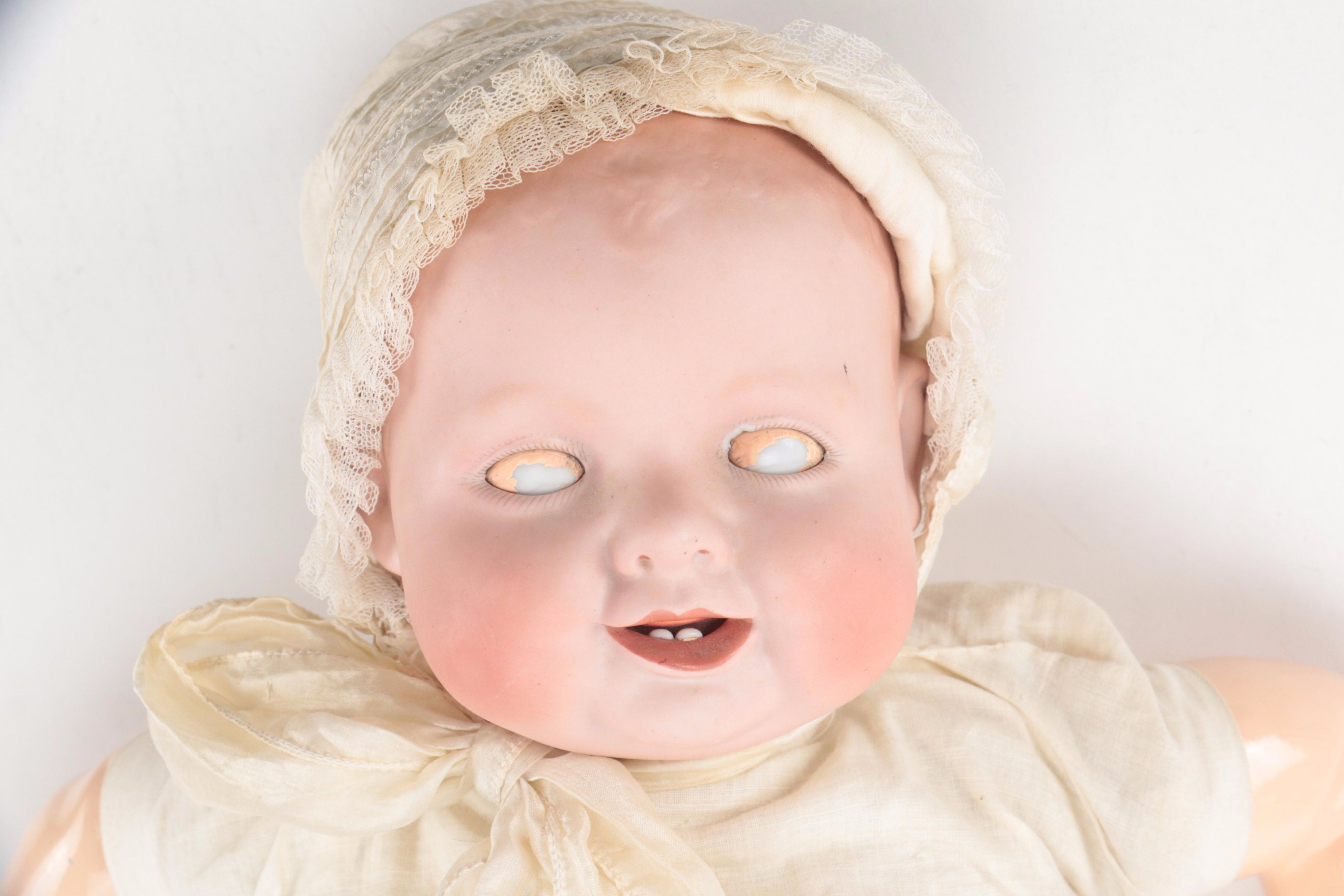 Alt, Beck & Gottschalk "Bonnie Babe" Bisque and Composition Doll with Chair