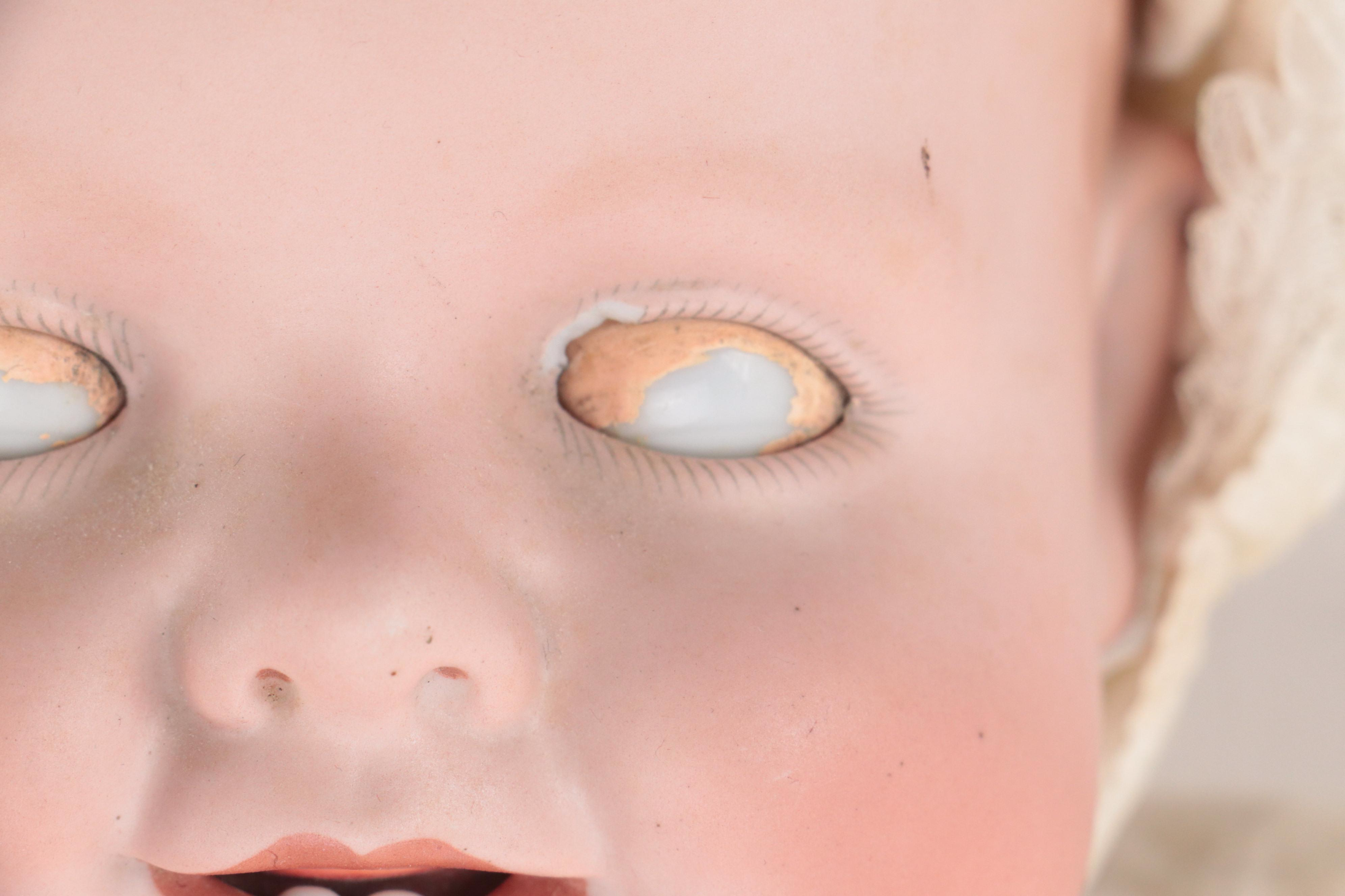 Alt, Beck & Gottschalk "Bonnie Babe" Bisque and Composition Doll with Chair