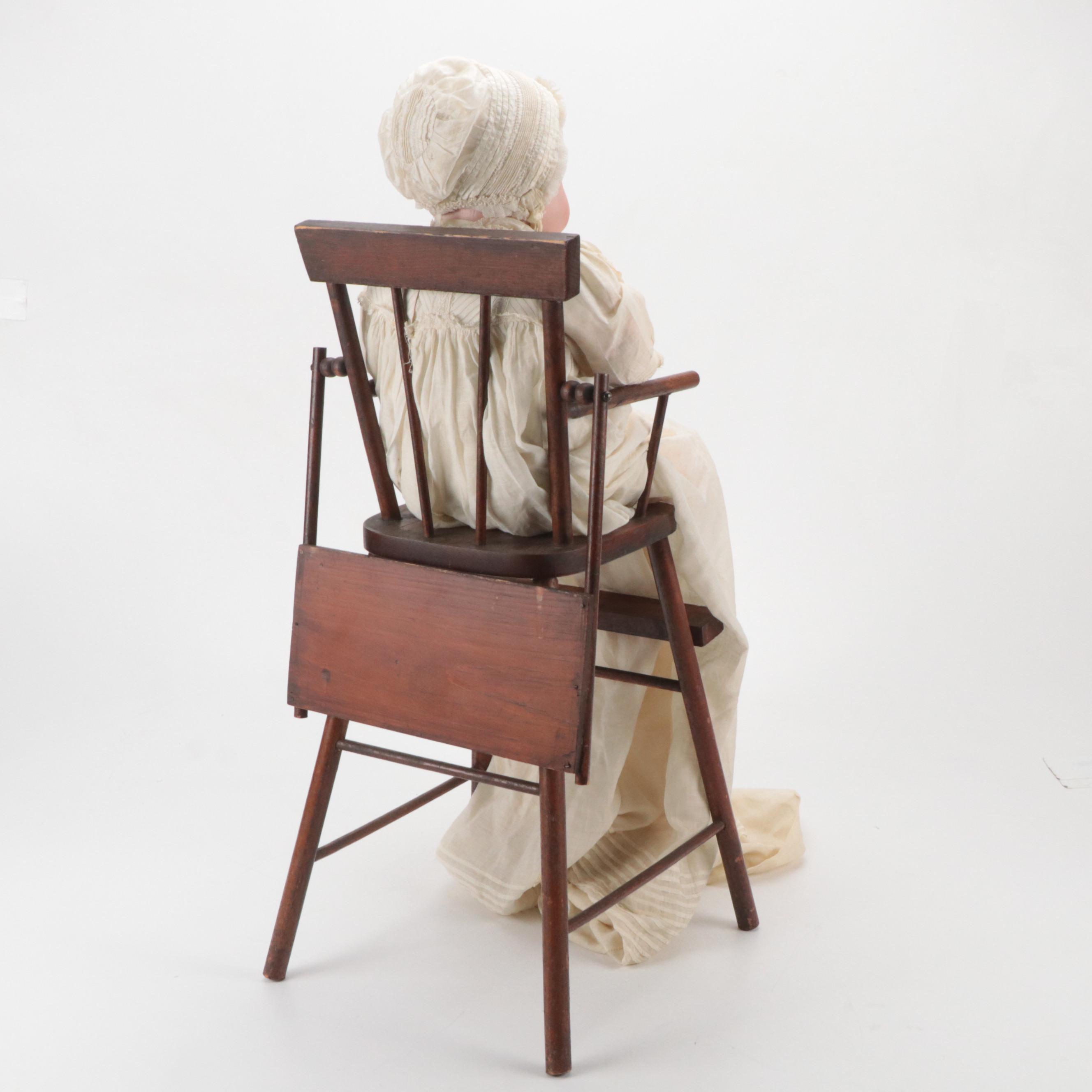 Alt, Beck & Gottschalk "Bonnie Babe" Bisque and Composition Doll with Chair