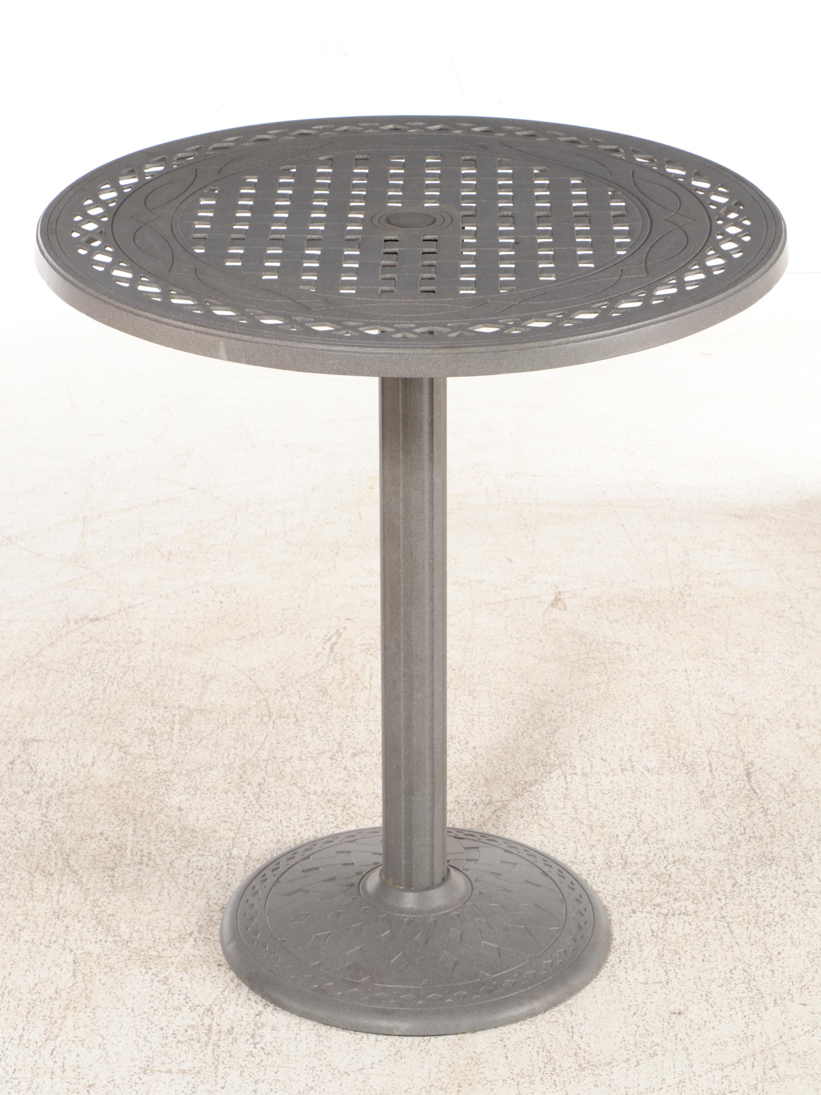 Cast Aluminum Bar Height Bistro Table and Swivel Chairs