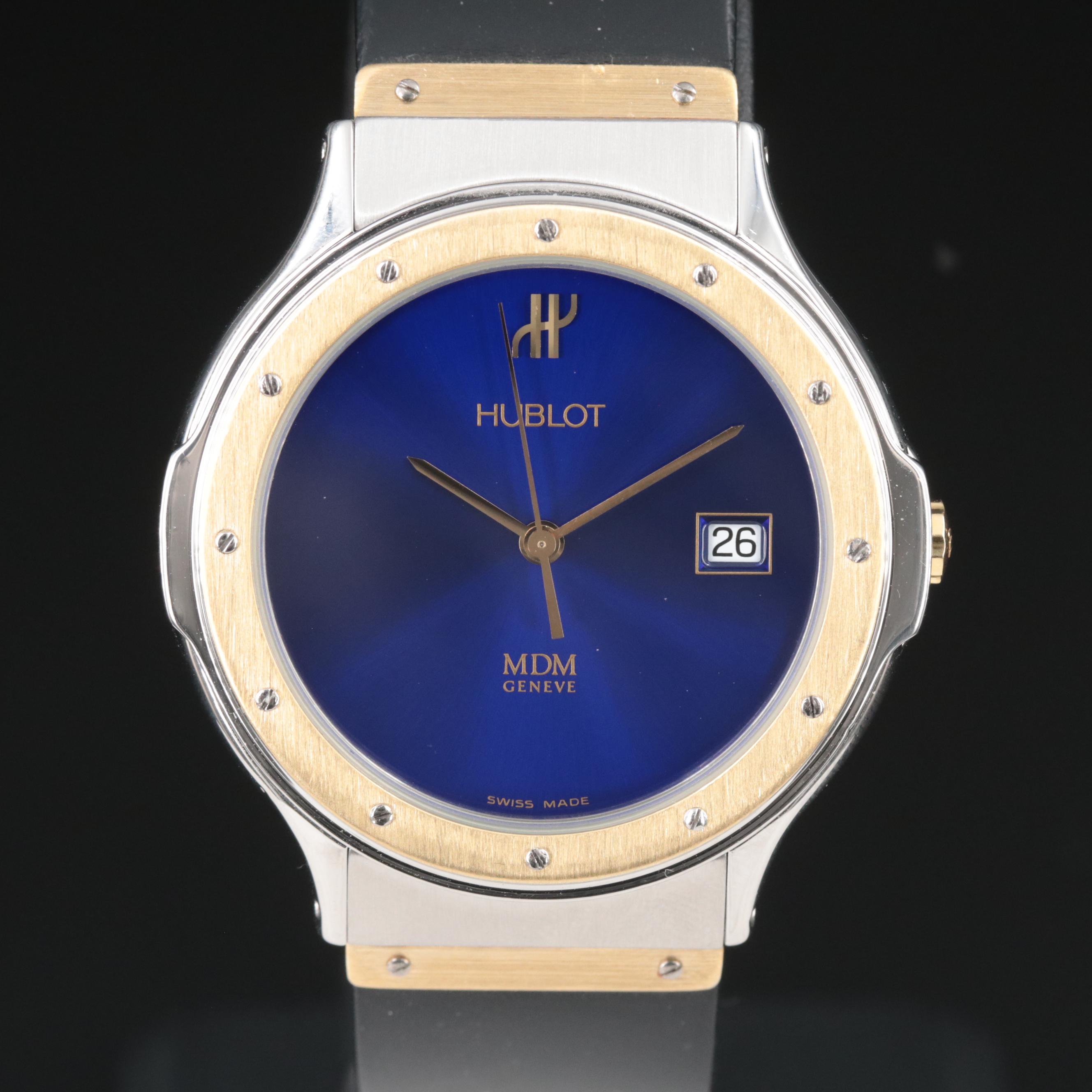 Hublot Classic MDM Blue 18K Gold and Steel 36MM Quartz Watch