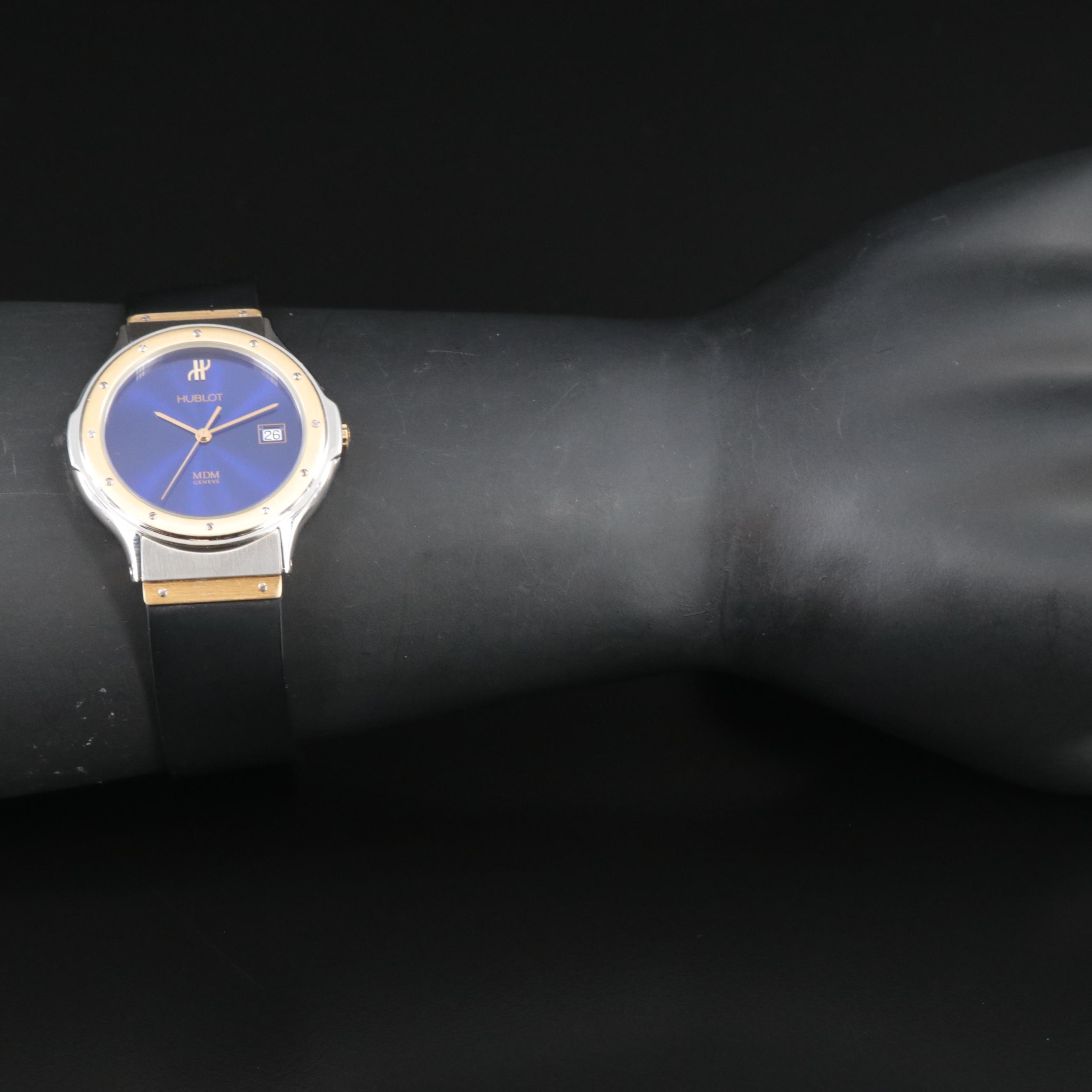 Hublot Classic MDM Blue 18K Gold and Steel 36MM Quartz Watch