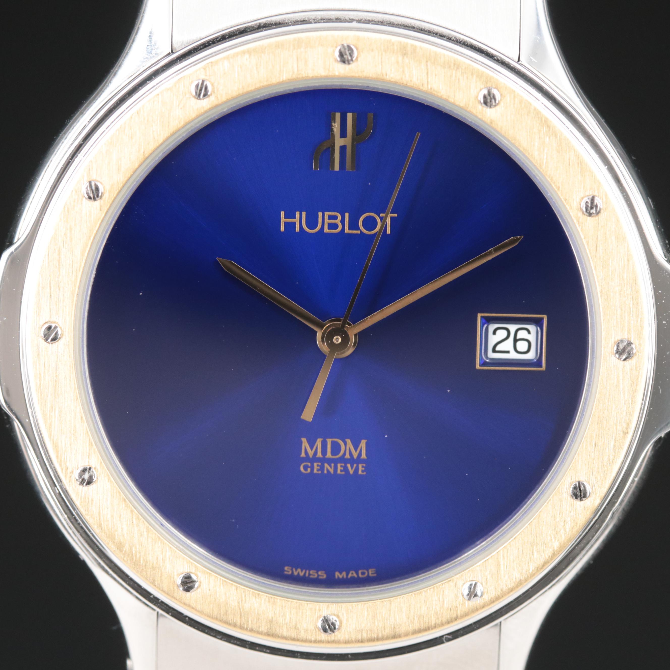 Hublot Classic MDM Blue 18K Gold and Steel 36MM Quartz Watch