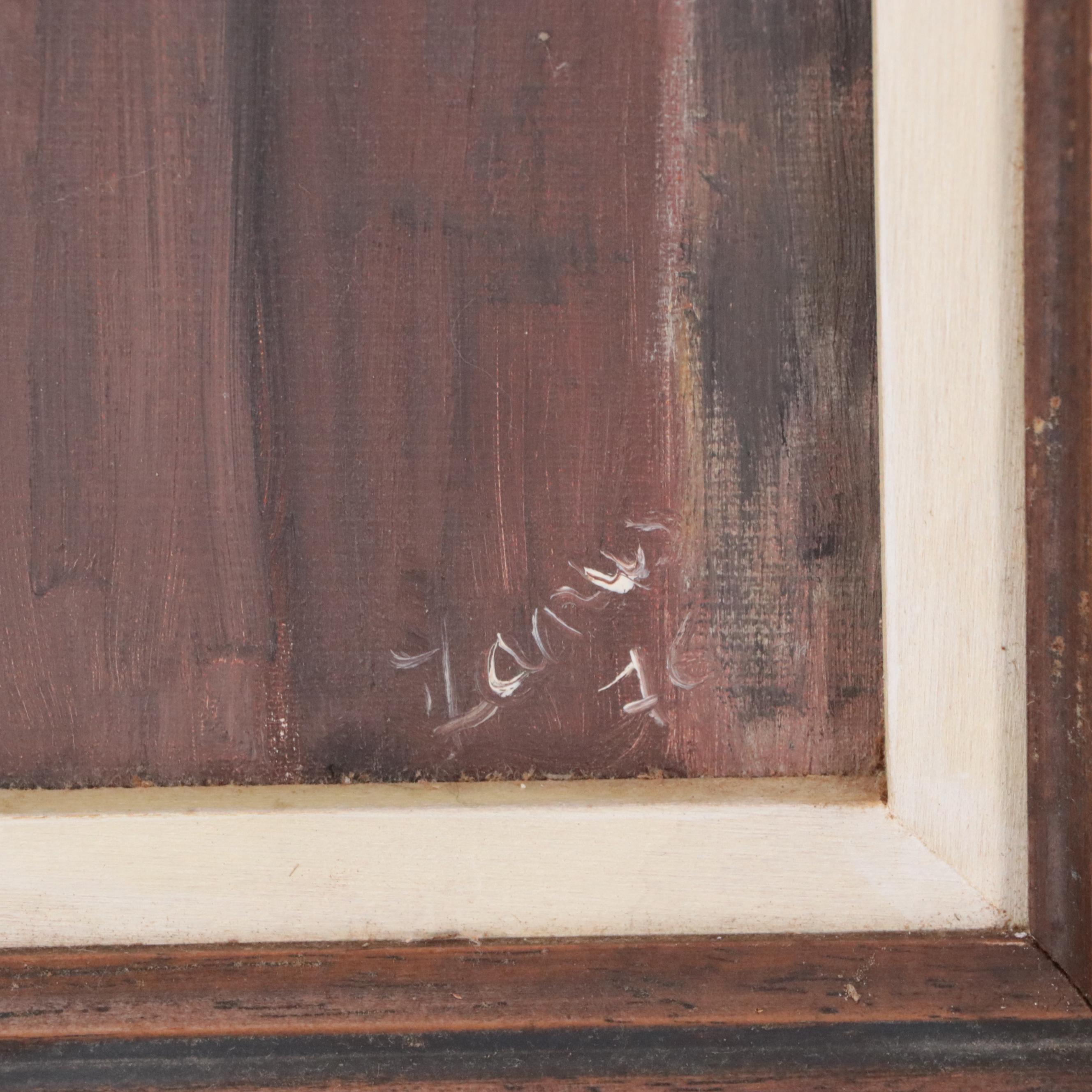 English Landscape Oil Painting "Caerphilly Castle, Wales," 1976