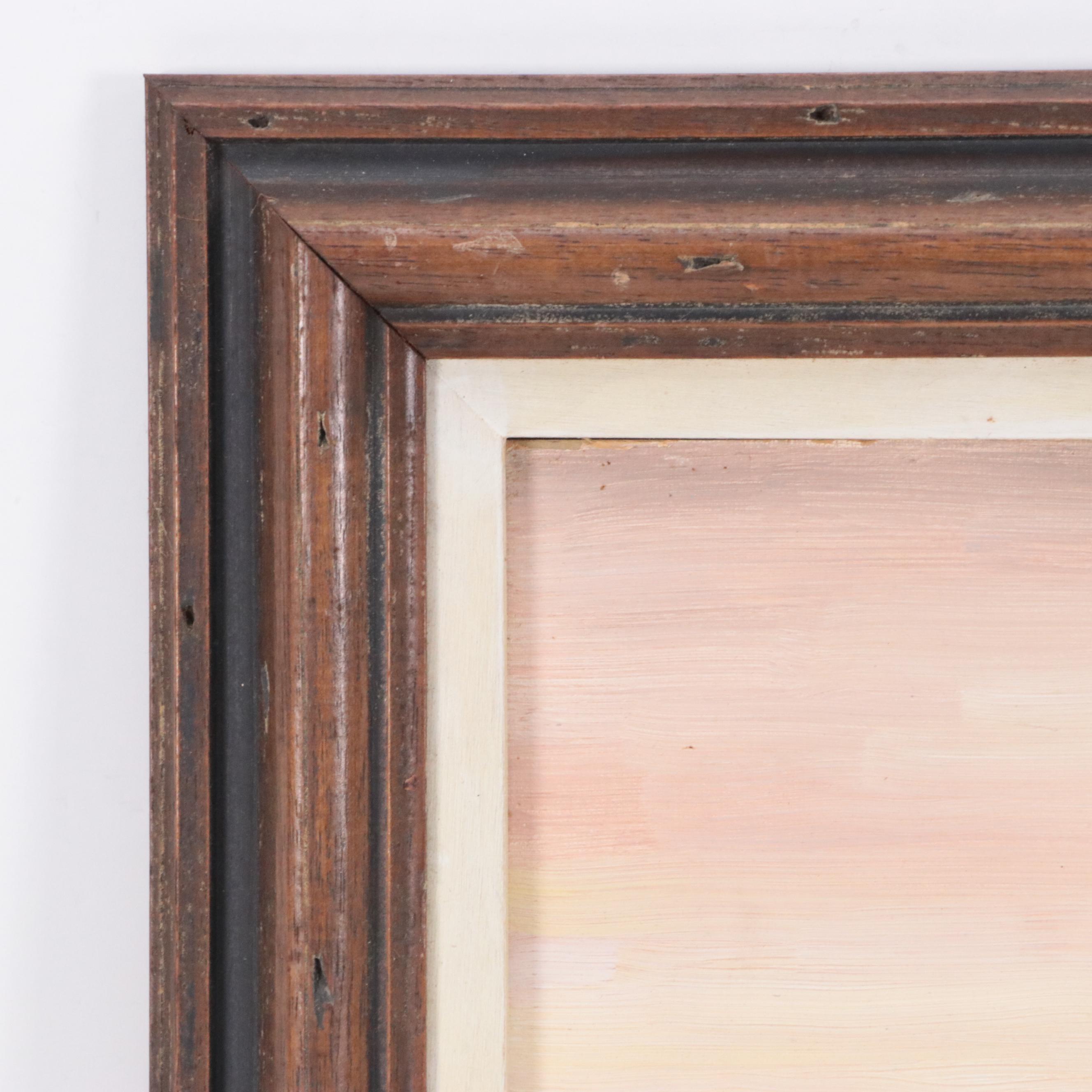 English Landscape Oil Painting "Caerphilly Castle, Wales," 1976