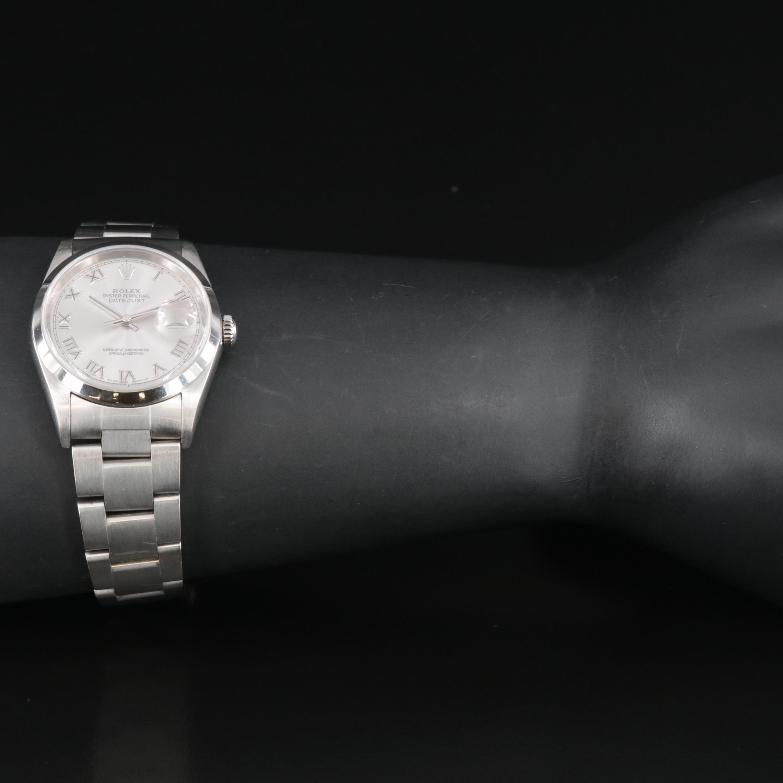 Rolex Datejust Rhodium Oyster Steel 36MM Automatic Watch