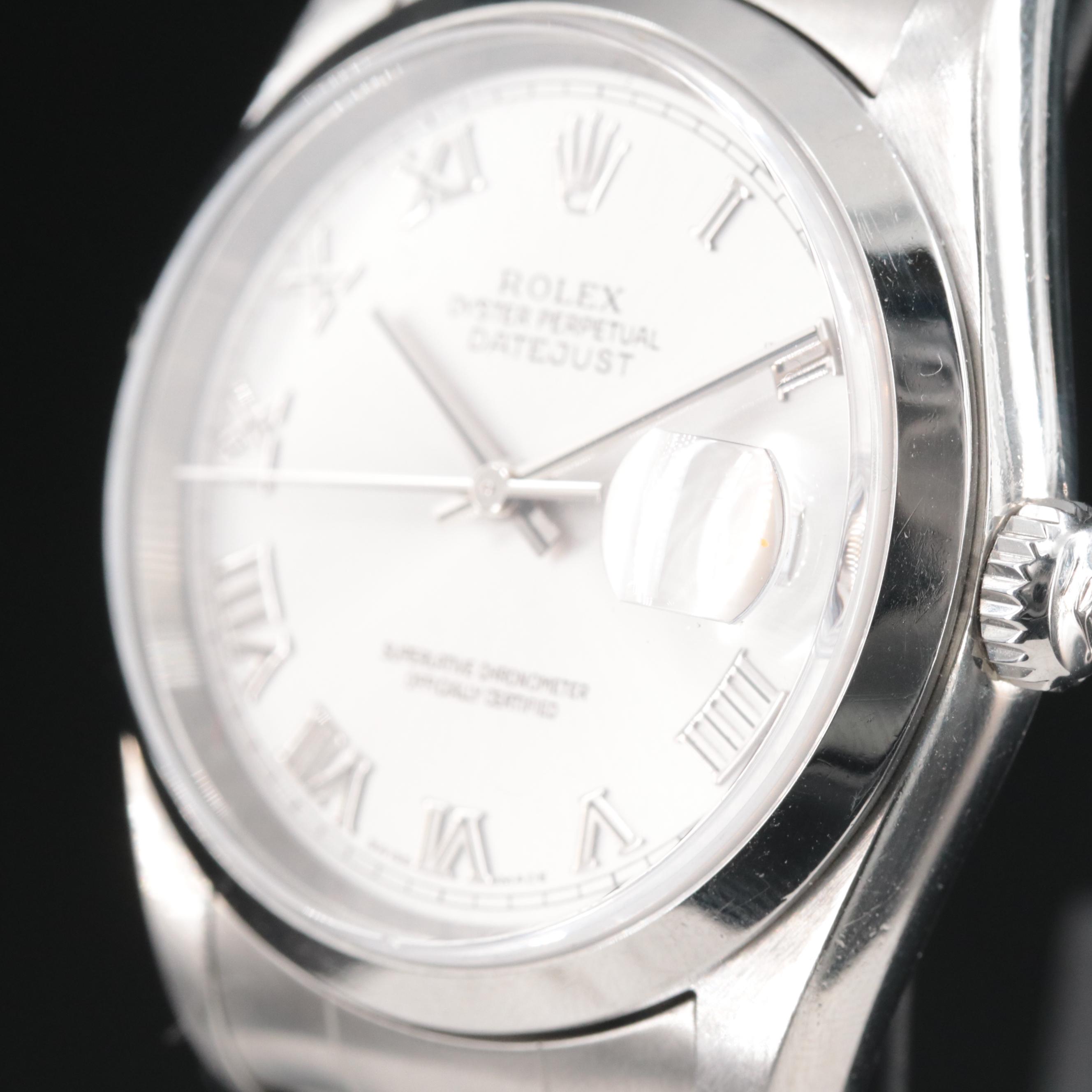 Rolex Datejust Rhodium Oyster Steel 36MM Automatic Watch