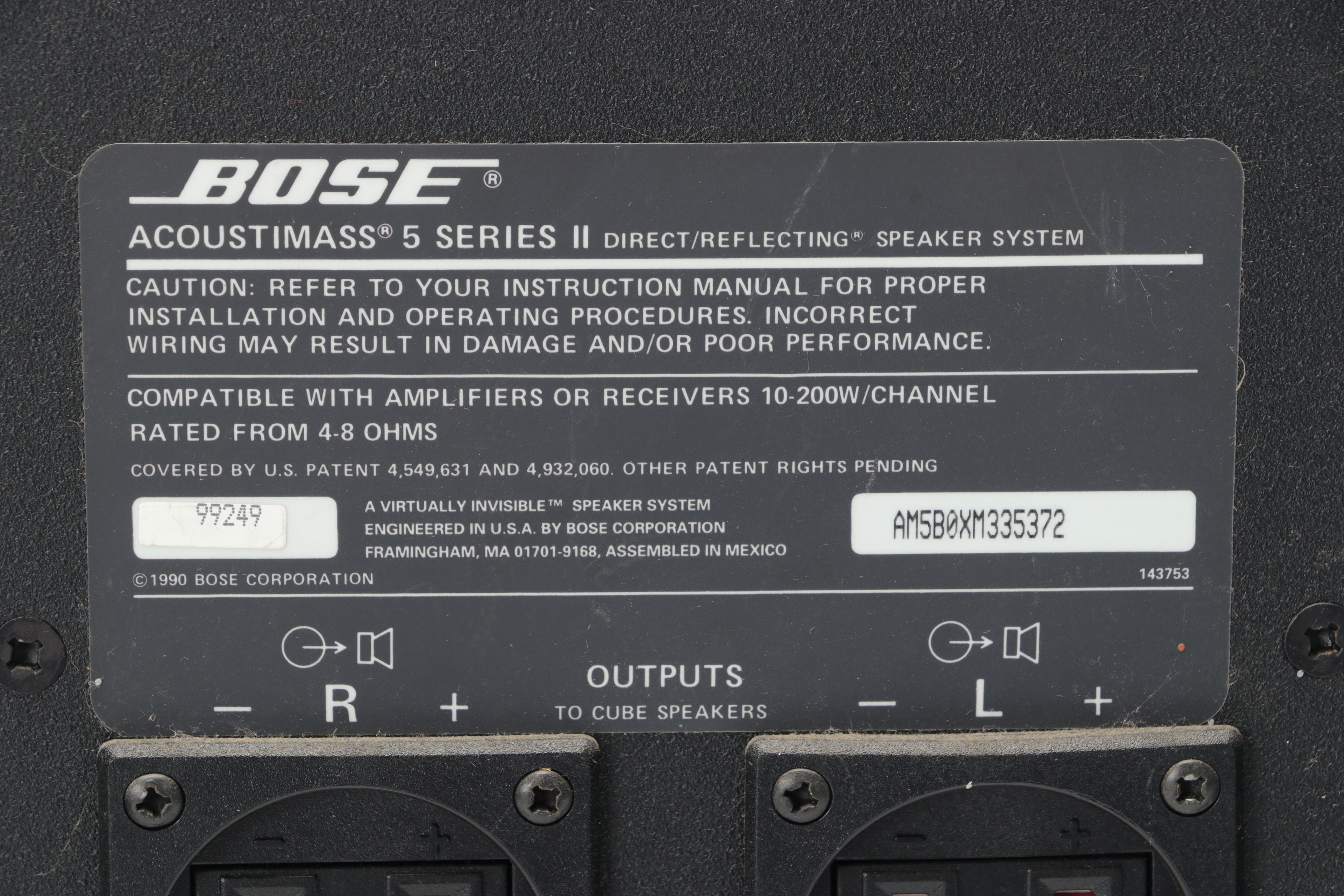 Bose Acoustimass 5 Series II Direct/Reflecting Speaker System
