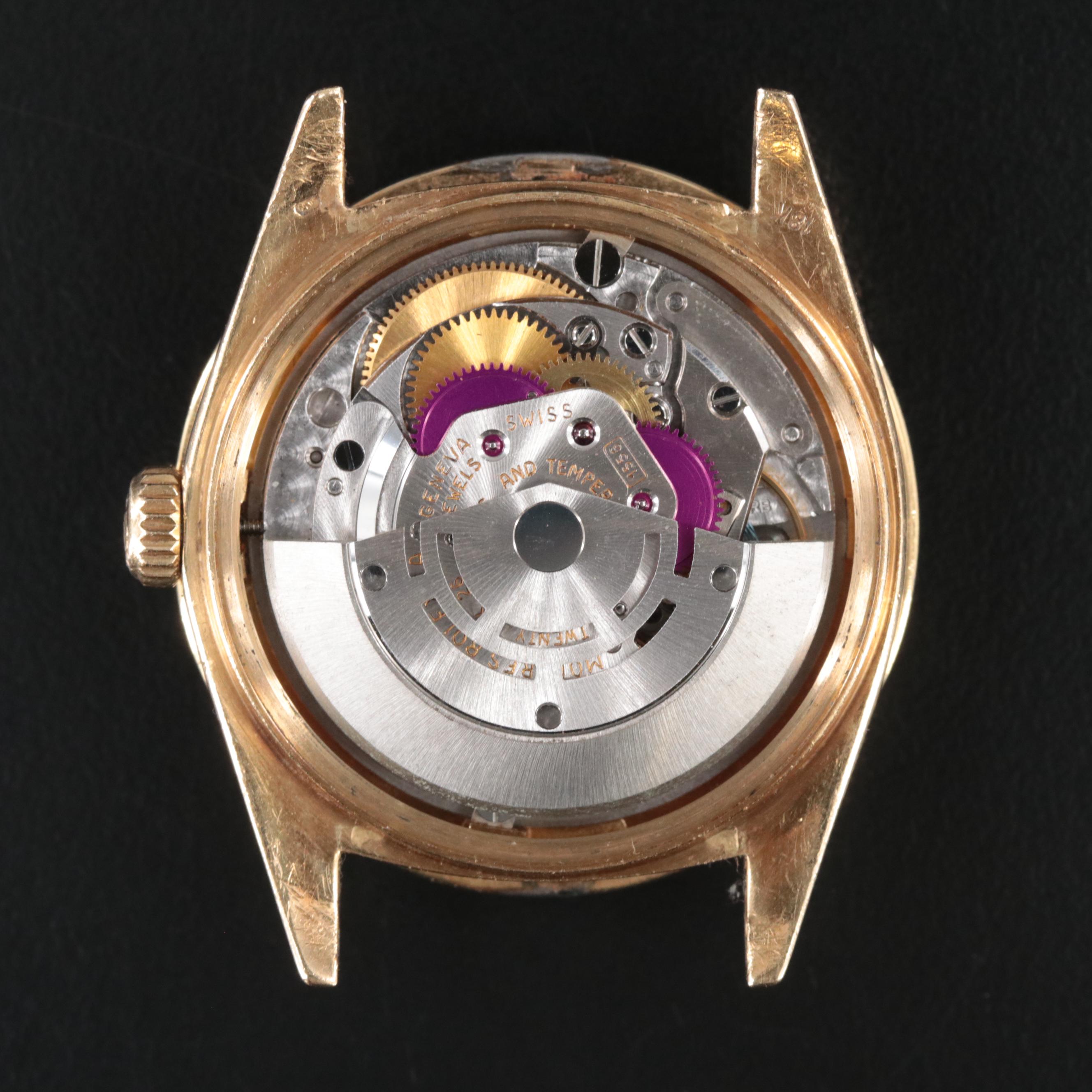 1972 Rolex Day-Date 2.00 CTW Custom Diamond Bezel 18K Gold Watch