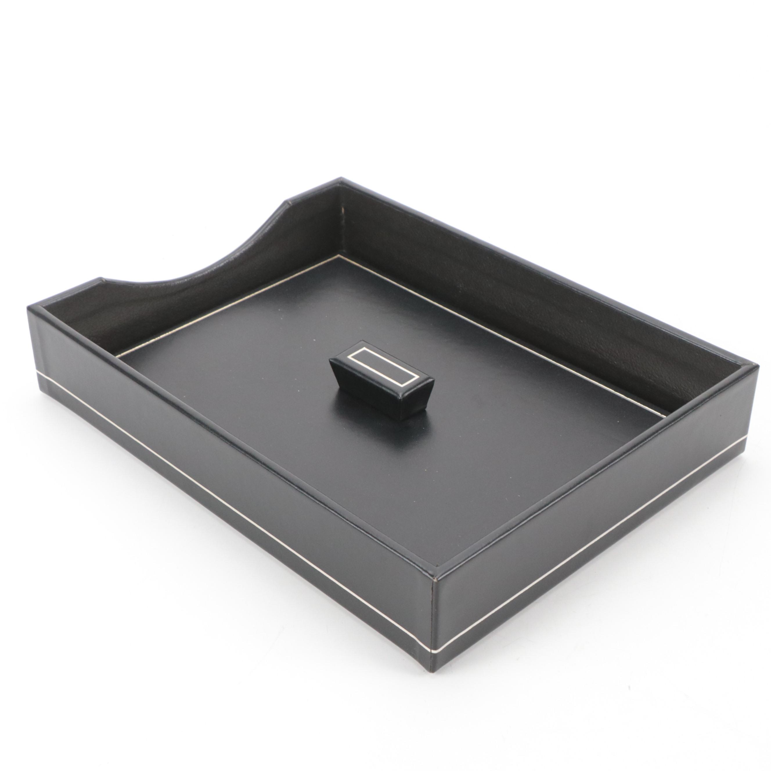 Marble Dominoes Set, Faux Leather File Holder, and Metal Golfer Wall Hanging