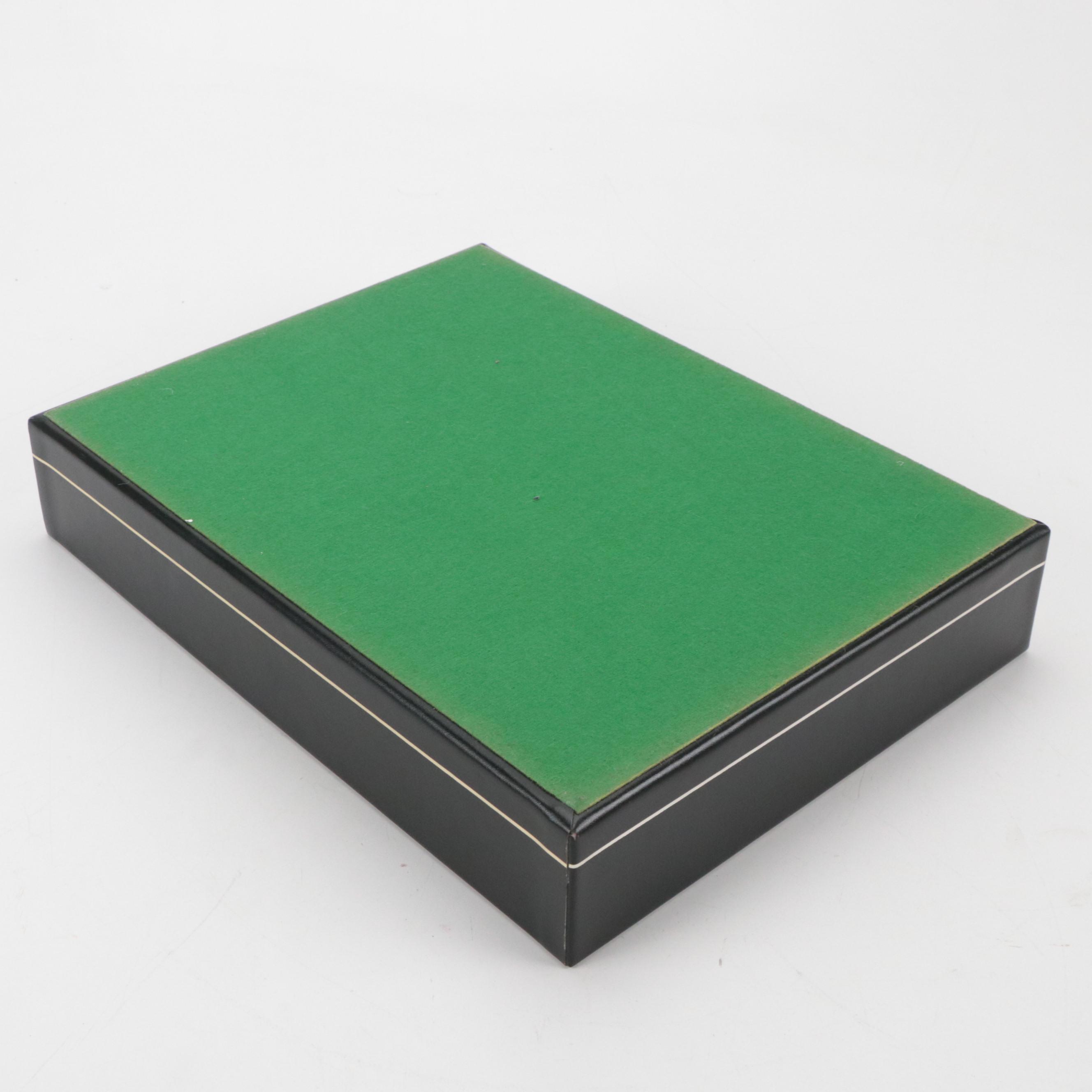 Marble Dominoes Set, Faux Leather File Holder, and Metal Golfer Wall Hanging