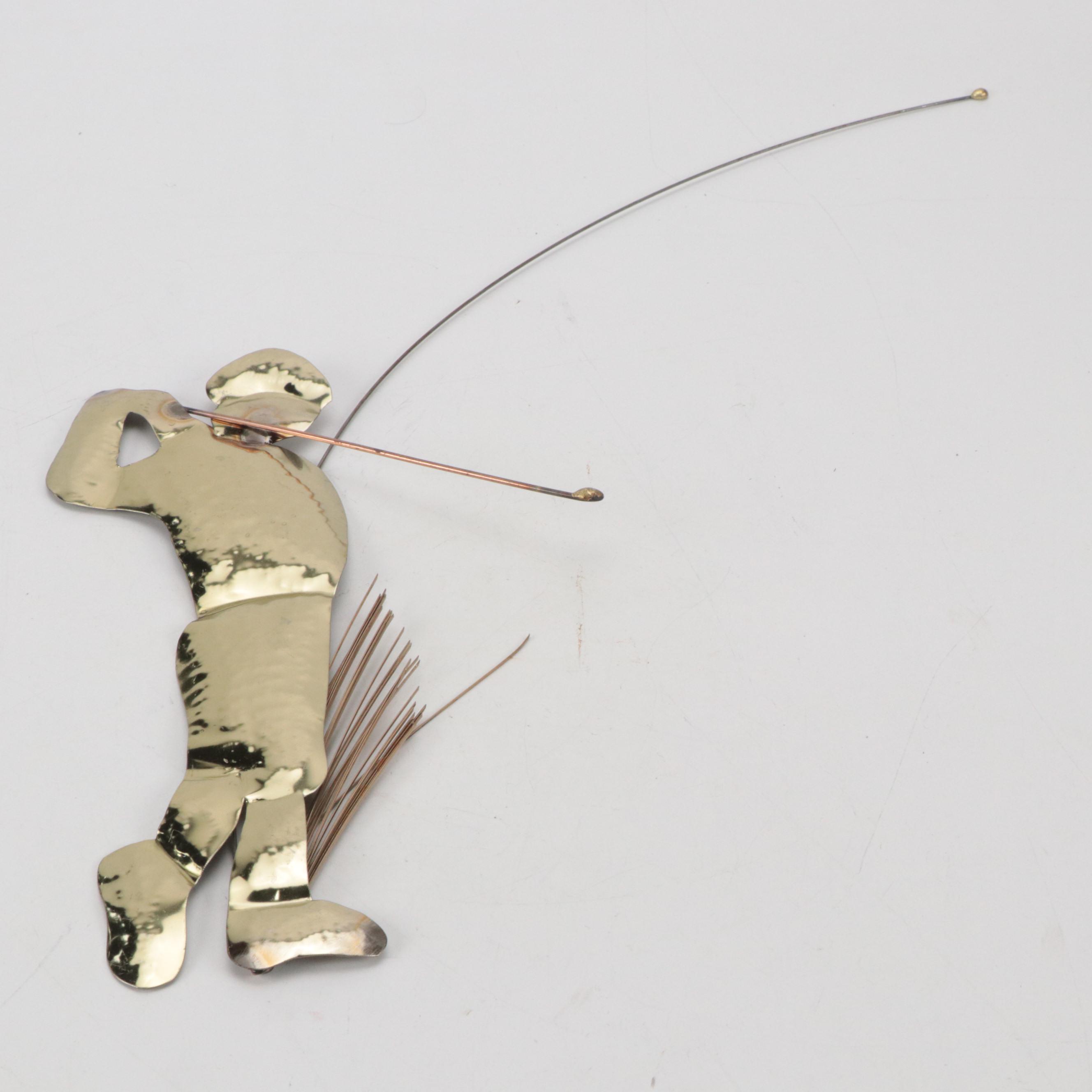 Marble Dominoes Set, Faux Leather File Holder, and Metal Golfer Wall Hanging