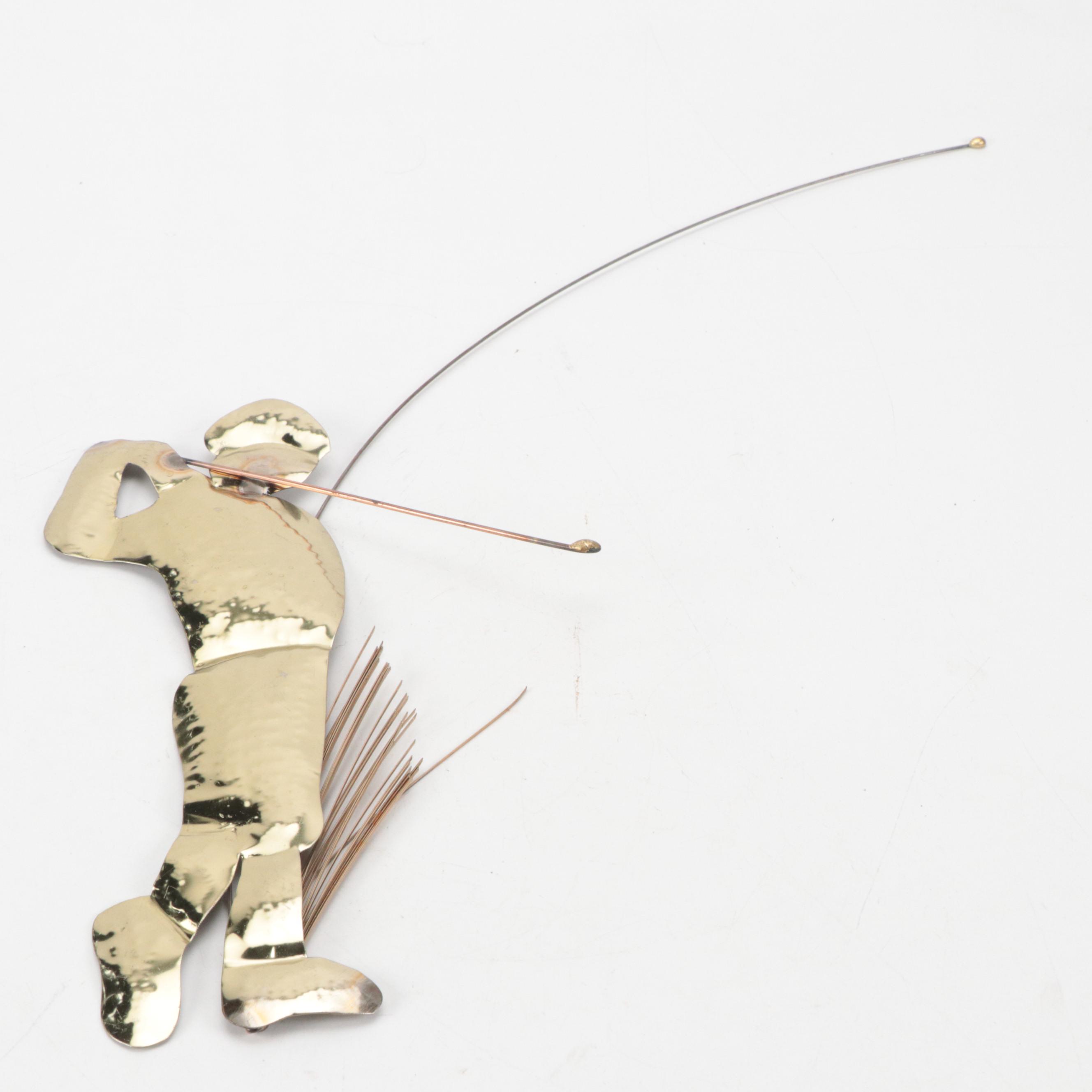 Marble Dominoes Set, Faux Leather File Holder, and Metal Golfer Wall Hanging