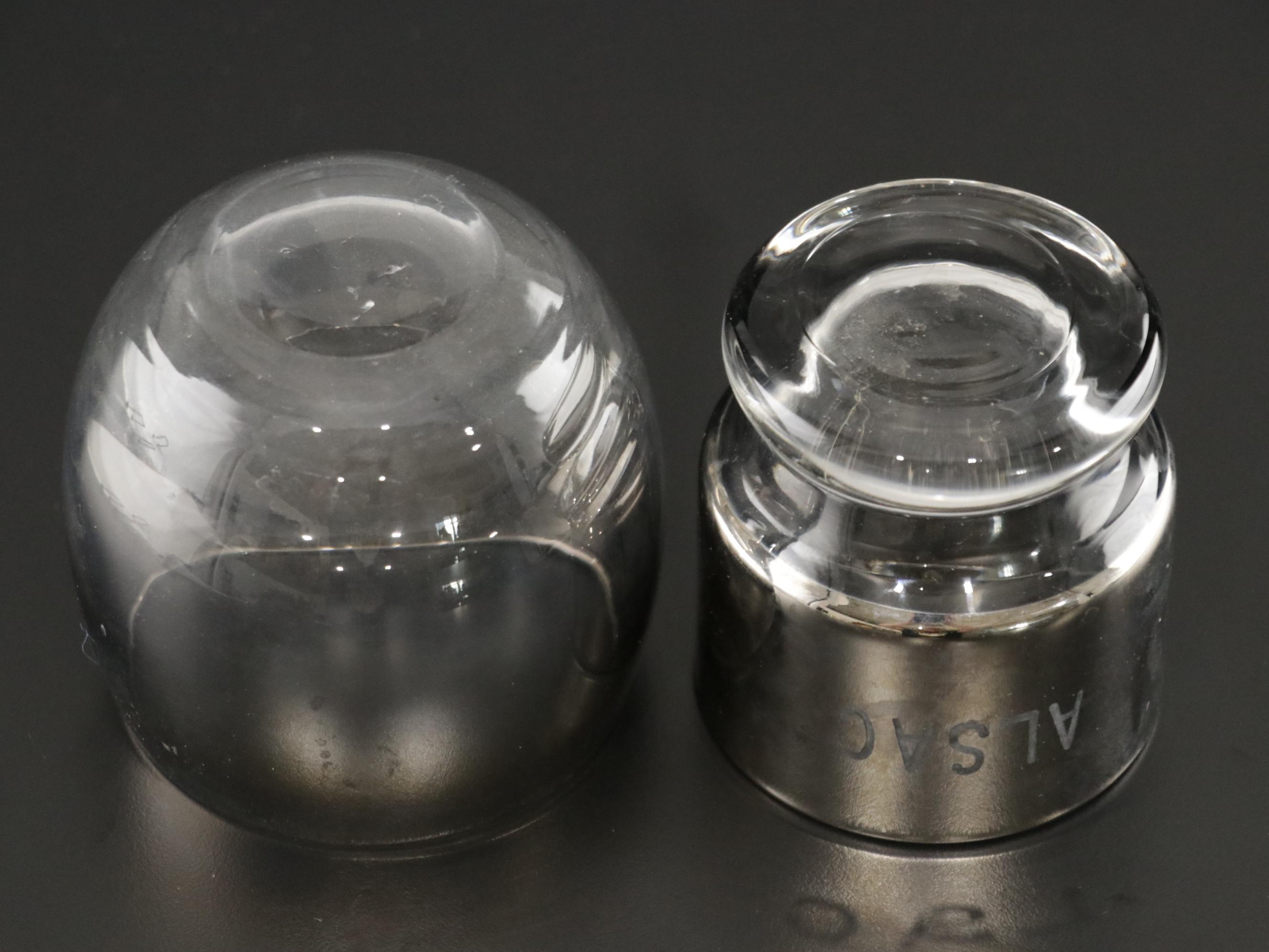 Sixteen Mid Century Modern Dorothy Thorpe Style Silver Rim Cocktail Glasses