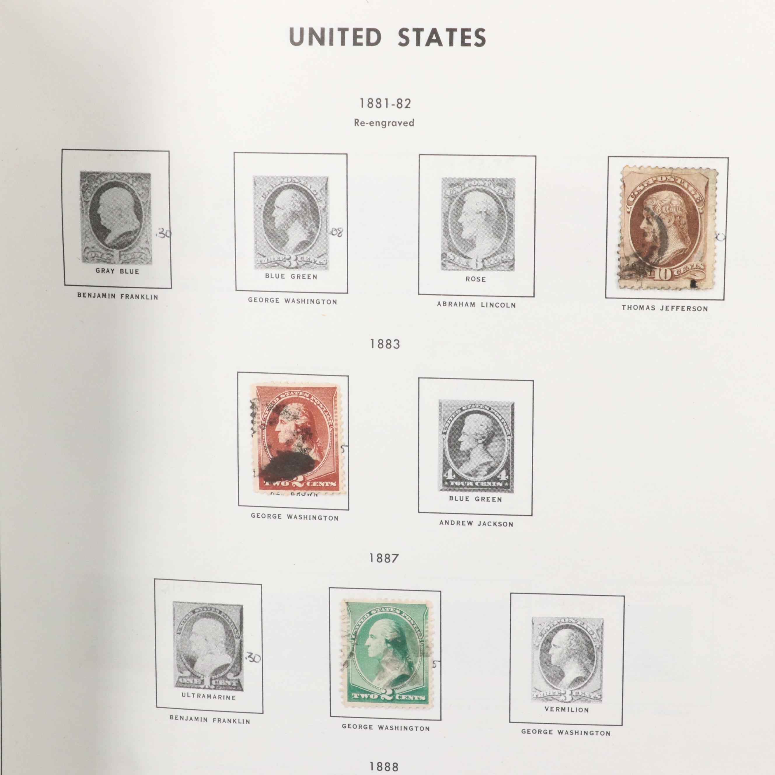 U.S. Postage Stamp Collection in a Liberty Stamp Album, 1861 to 1973