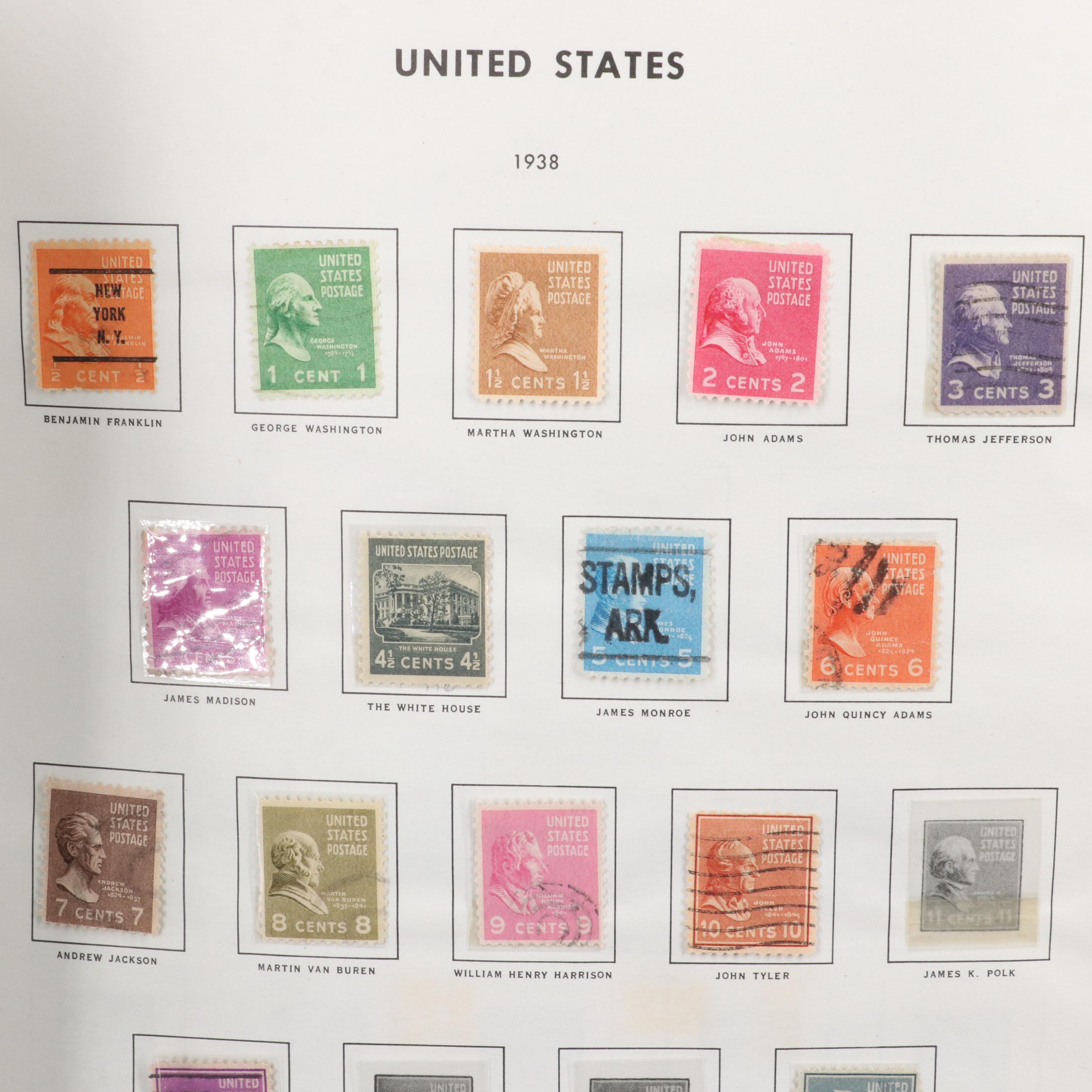 U.S. Postage Stamp Collection in a Liberty Stamp Album, 1861 to 1973