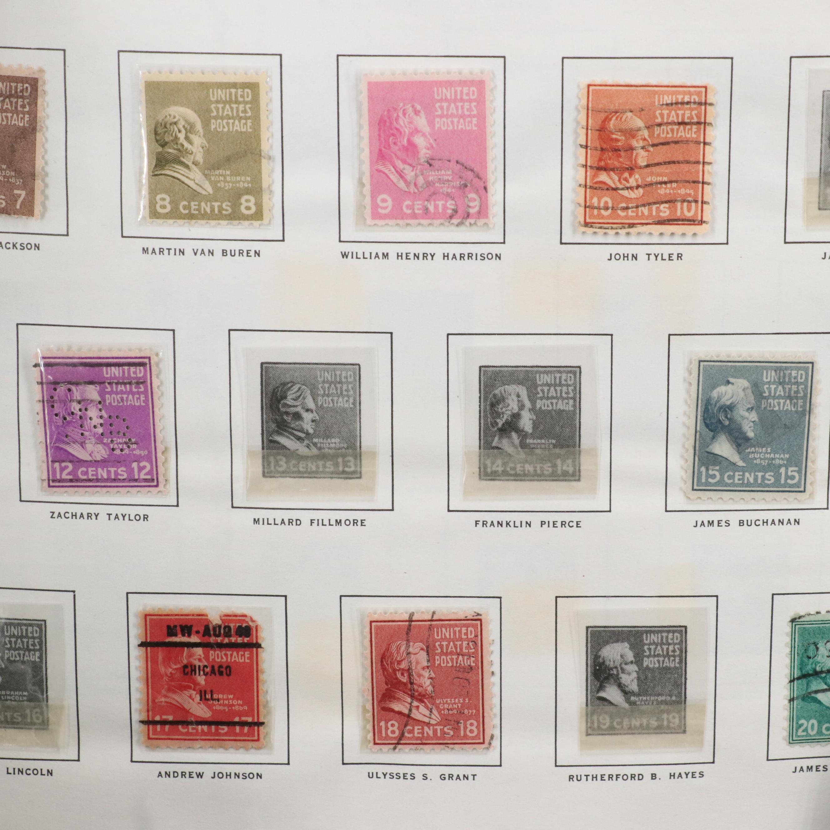 U.S. Postage Stamp Collection in a Liberty Stamp Album, 1861 to 1973