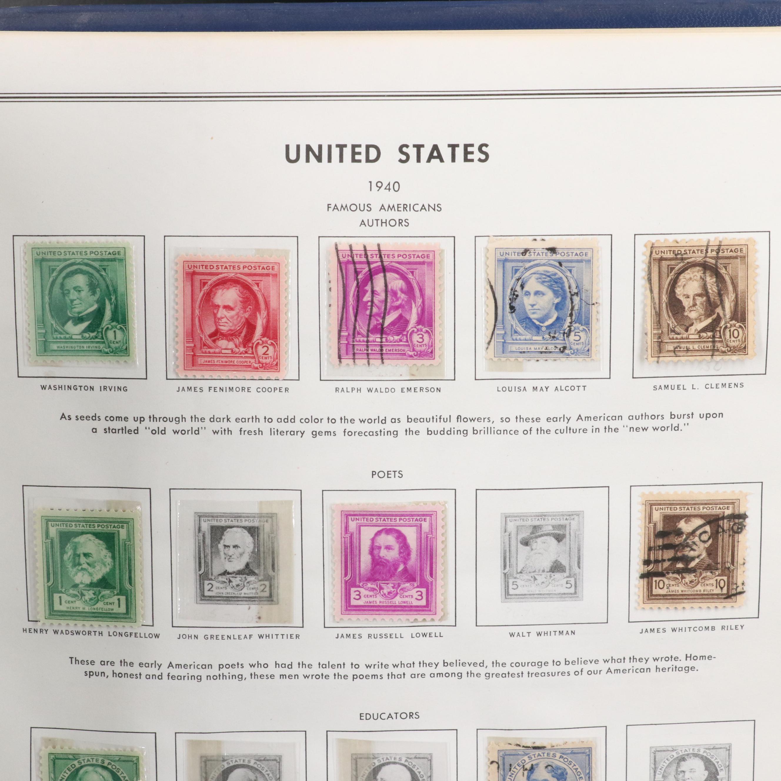 U.S. Postage Stamp Collection in a Liberty Stamp Album, 1861 to 1973