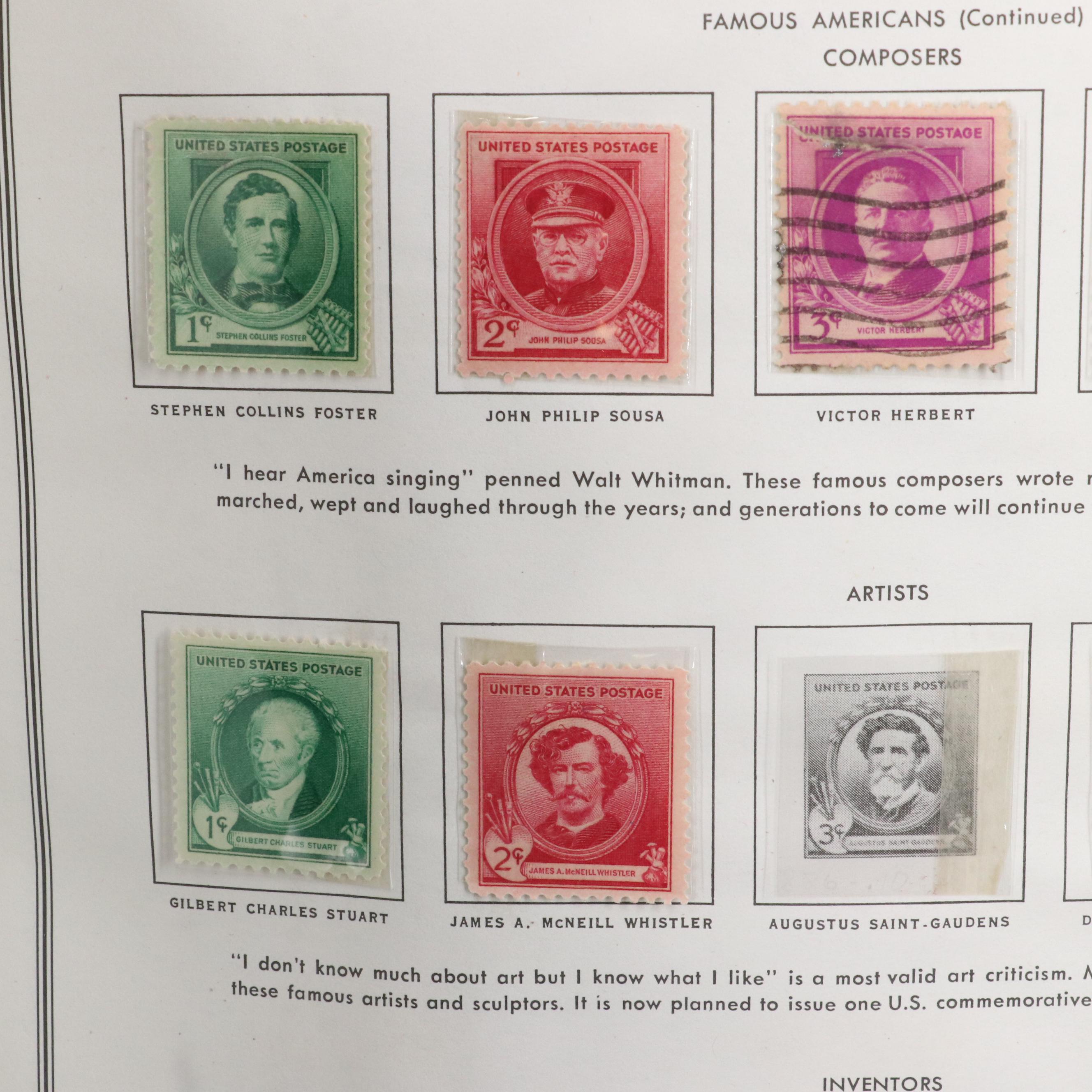 U.S. Postage Stamp Collection in a Liberty Stamp Album, 1861 to 1973