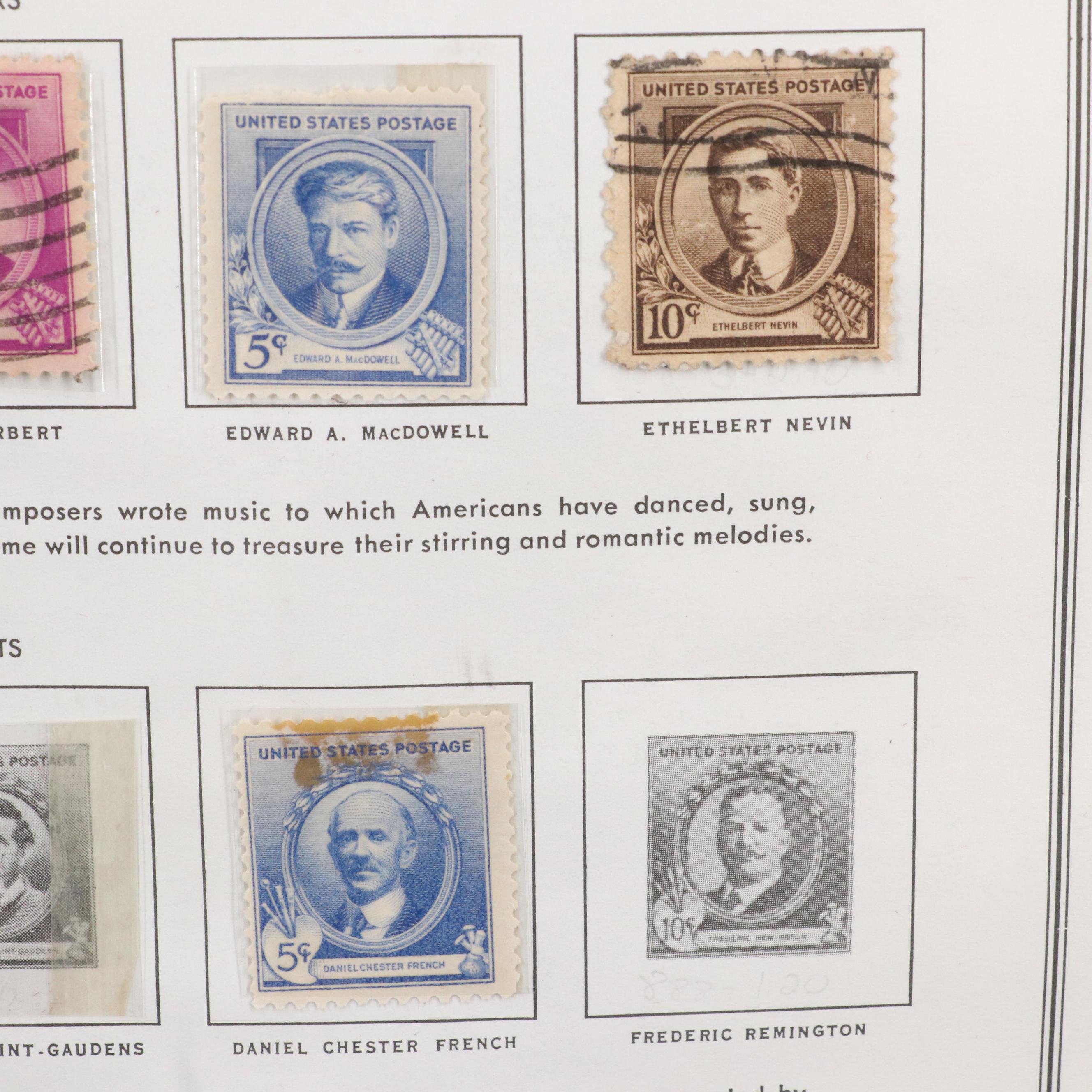 U.S. Postage Stamp Collection in a Liberty Stamp Album, 1861 to 1973