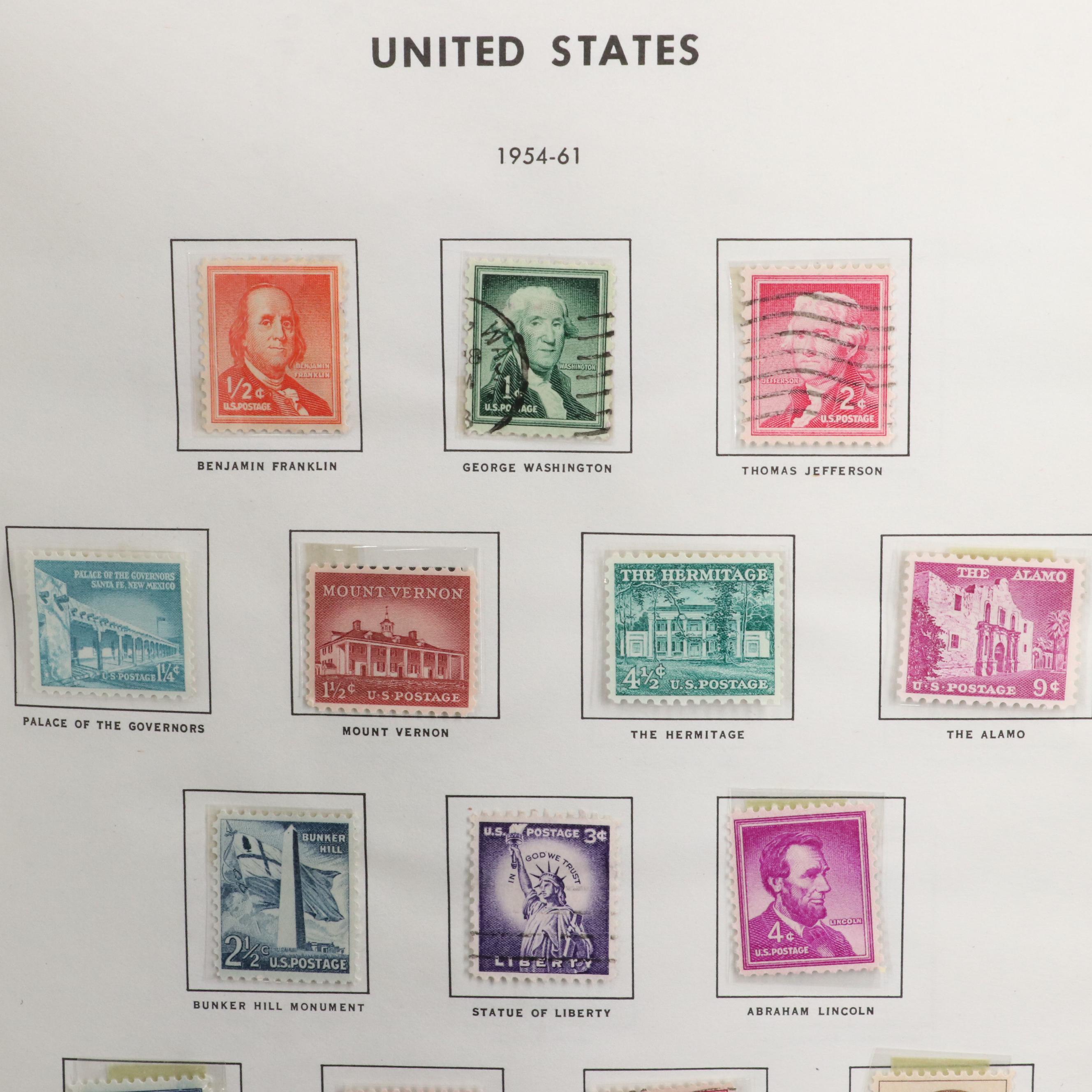 U.S. Postage Stamp Collection in a Liberty Stamp Album, 1861 to 1973