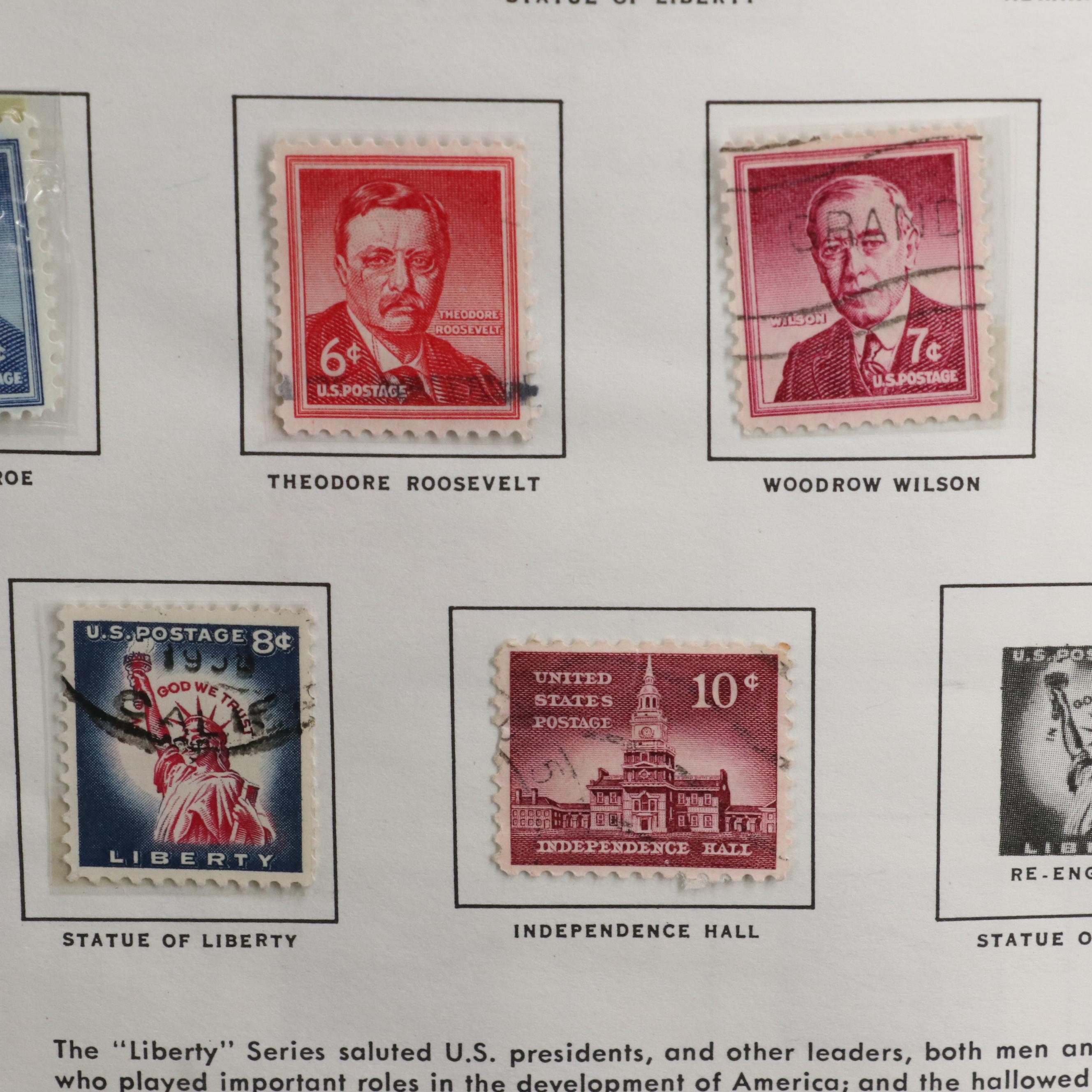 U.S. Postage Stamp Collection in a Liberty Stamp Album, 1861 to 1973