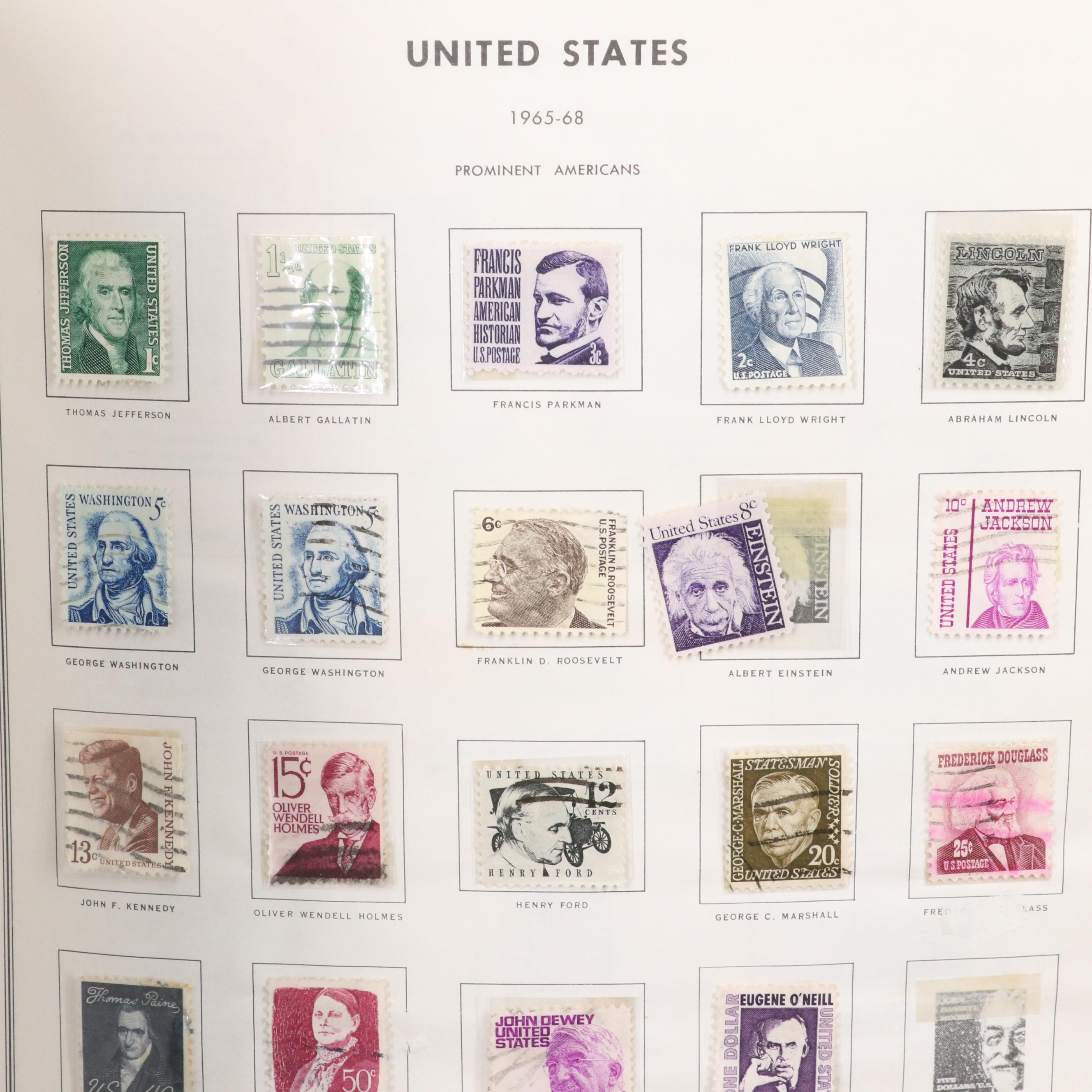 U.S. Postage Stamp Collection in a Liberty Stamp Album, 1861 to 1973